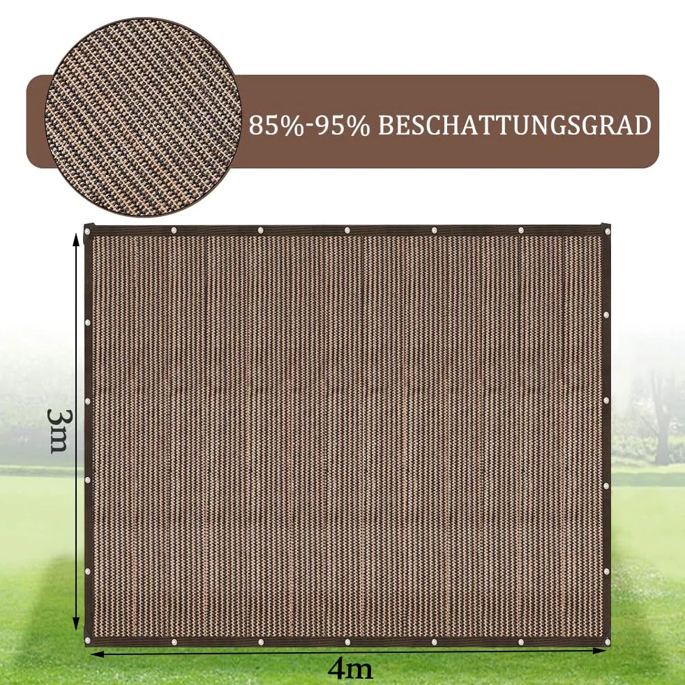 Toldos para Patio 3×4m,Solar Sombra Paño,Ojales Cubierta de Parasol,Red de Sombra Al Aire Libre,Tela de Sombra,Malla Sombreadora Jardin,Mallas de Sombreo con Ojales