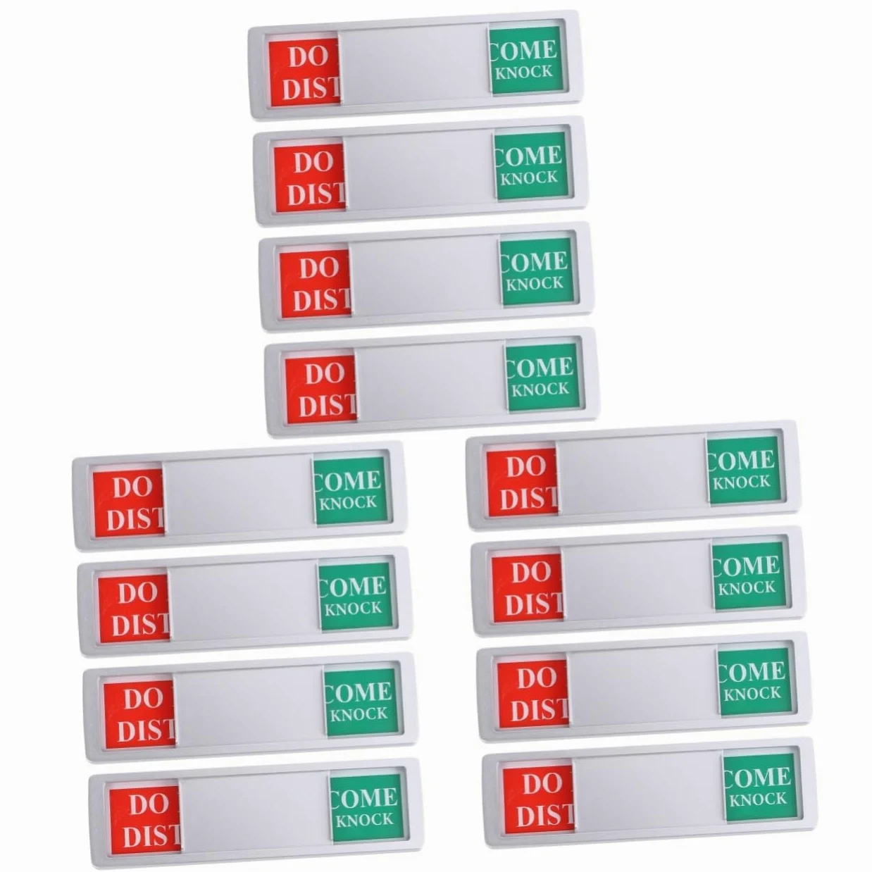 Angoily 12 Piezas Carteles para Puerta de Hotel y Oficina Señal Deslizante Magnética de Privacidad Diseño Plateado Fácil Instalación y Reutilizable para Habitaciones y Baños