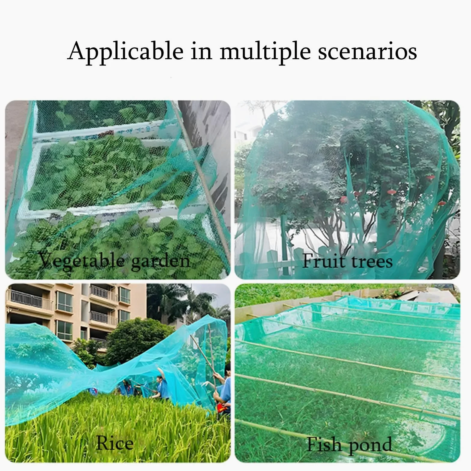 Malla Antigranizo Hail Net, Proteger contra el Granizo para Árboles frutales, huertos, Plantas de hortalizas(4 x 10 M)