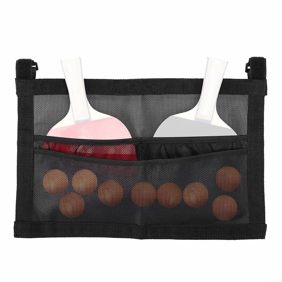Organizador de malla para pelotas de tenis de mesa, paletas de ping pong y pickleball, almacenamiento de equipo deportivo