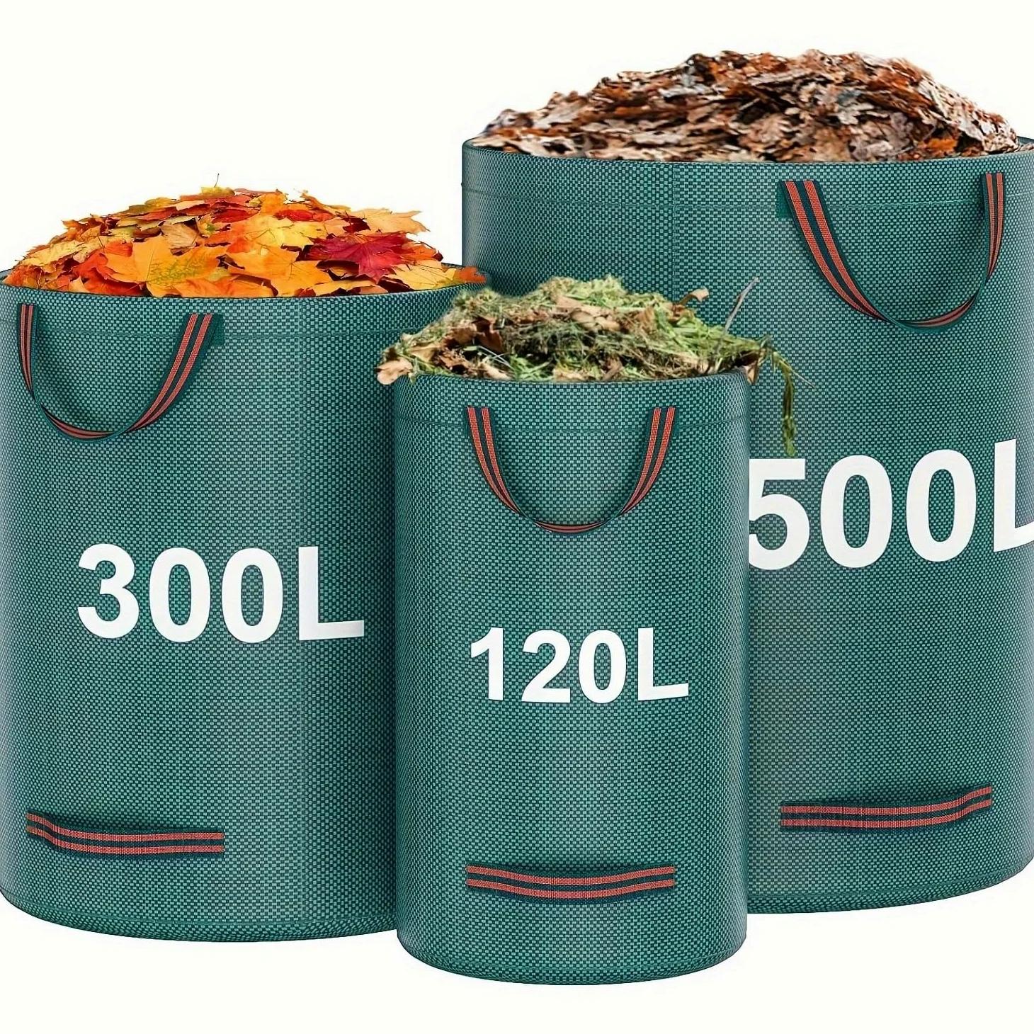 Bolsa de basura jardín resistente, reutilizable con asa, para recoger hierba residuos vegetales Bolsa para hojas