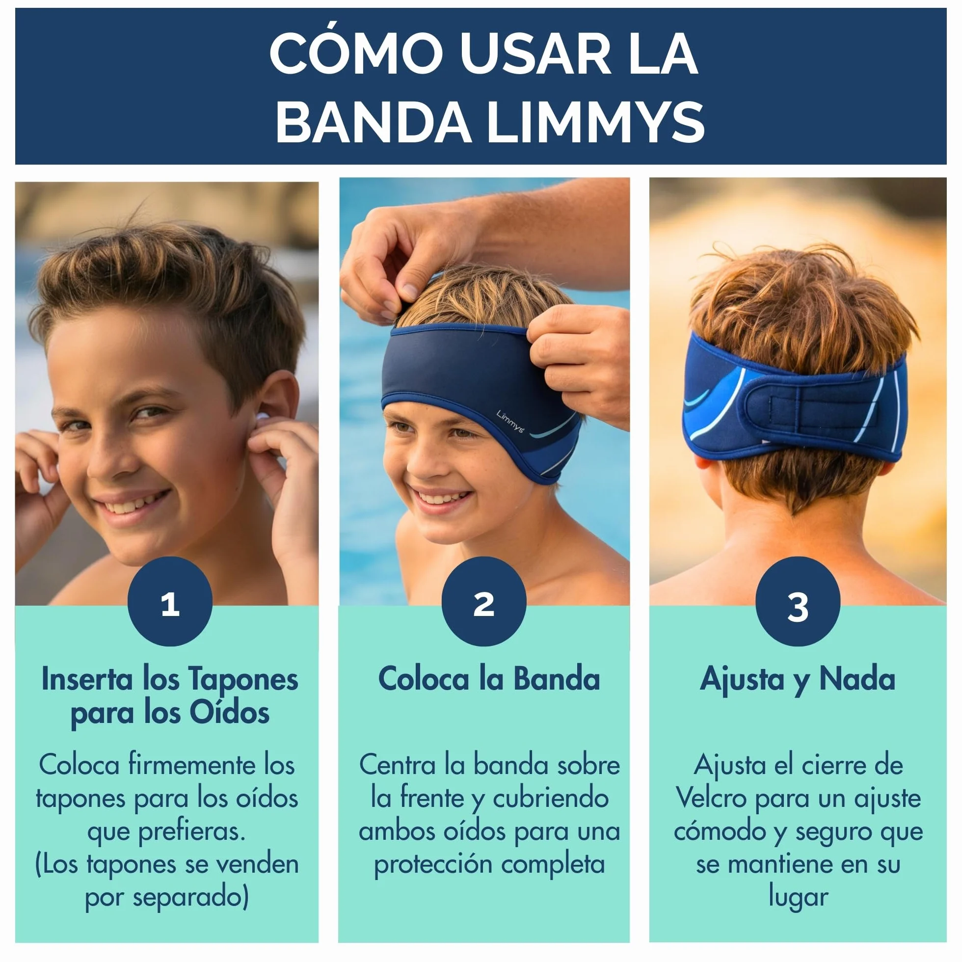 Limmys Banda de Natación para Niños y Adultos - Neopreno Elástico Reforzado, Sin Látex, Antideslizante