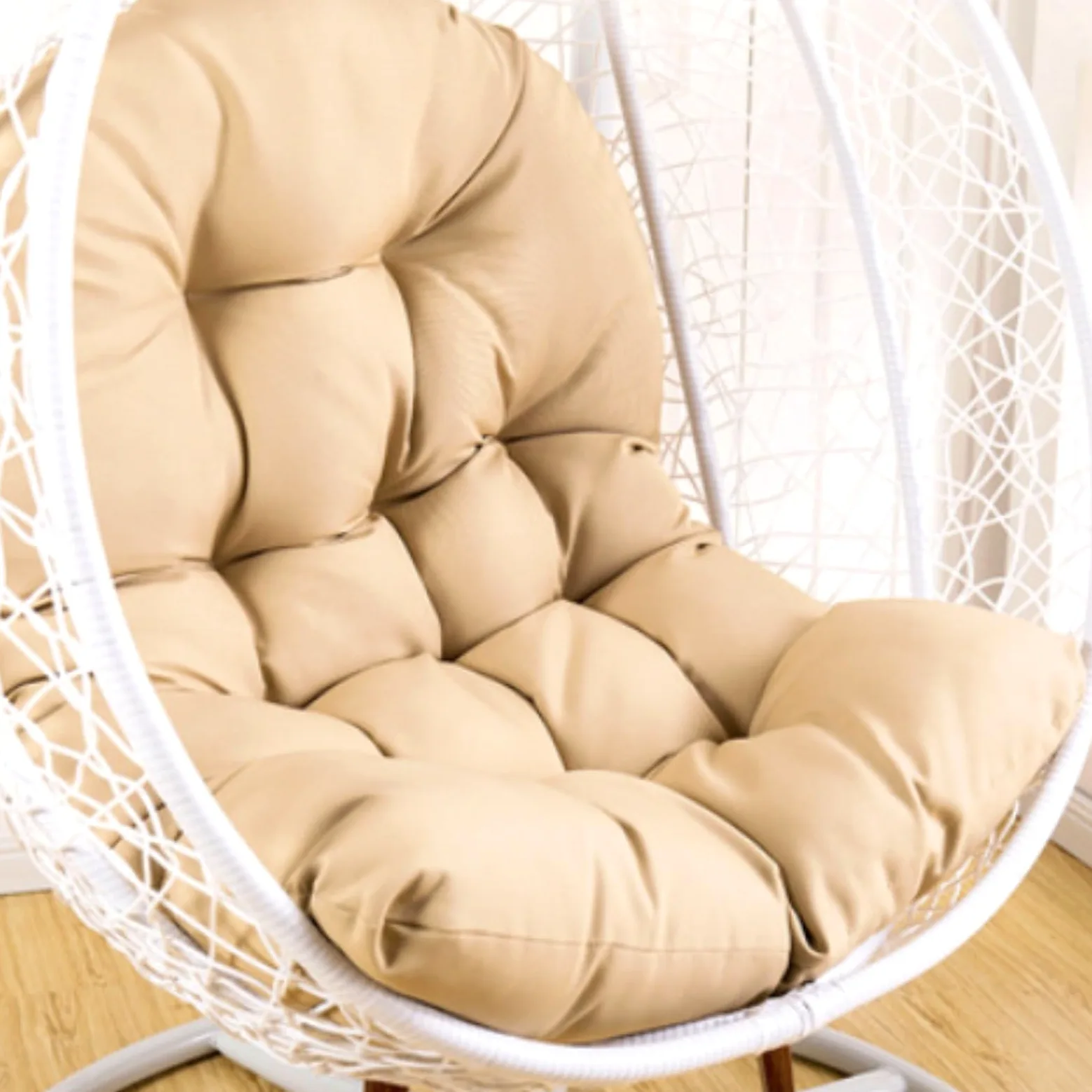 Cojín para silla con forma de huevo, cojín para sillón colgante, cojín para silla de ratán, cojín integrado, varias opciones de color, apto para jardines exteriores, columpios interiores, sofás (120 x