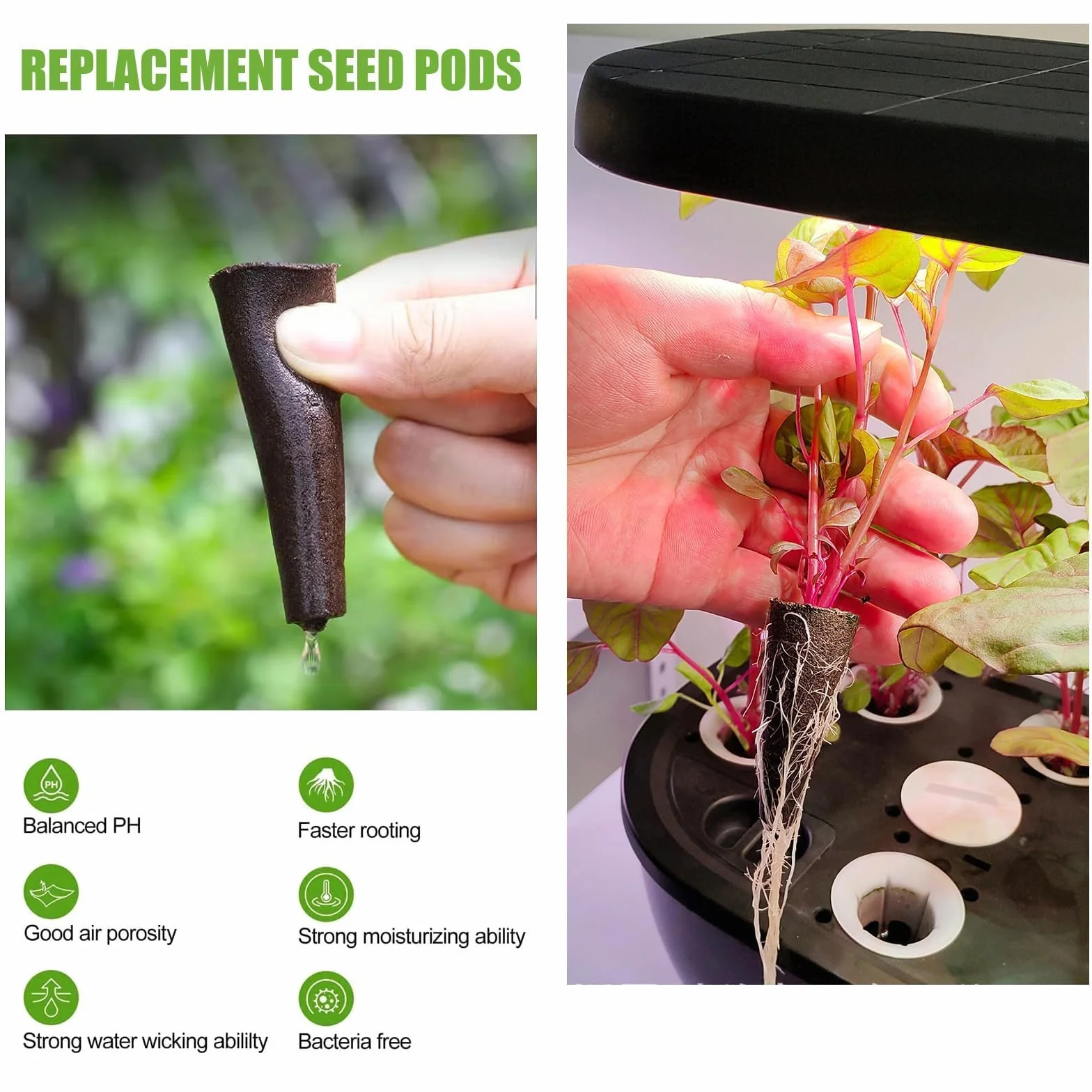 TSKDKIT 30 Esponjas De Repuesto para Cultivo, Esponjas De Crecimiento para Sistema De Cultivo De Plantas, Esponjas De Turba Orgánicas De Repuesto para Jardín Hidropónico Interior