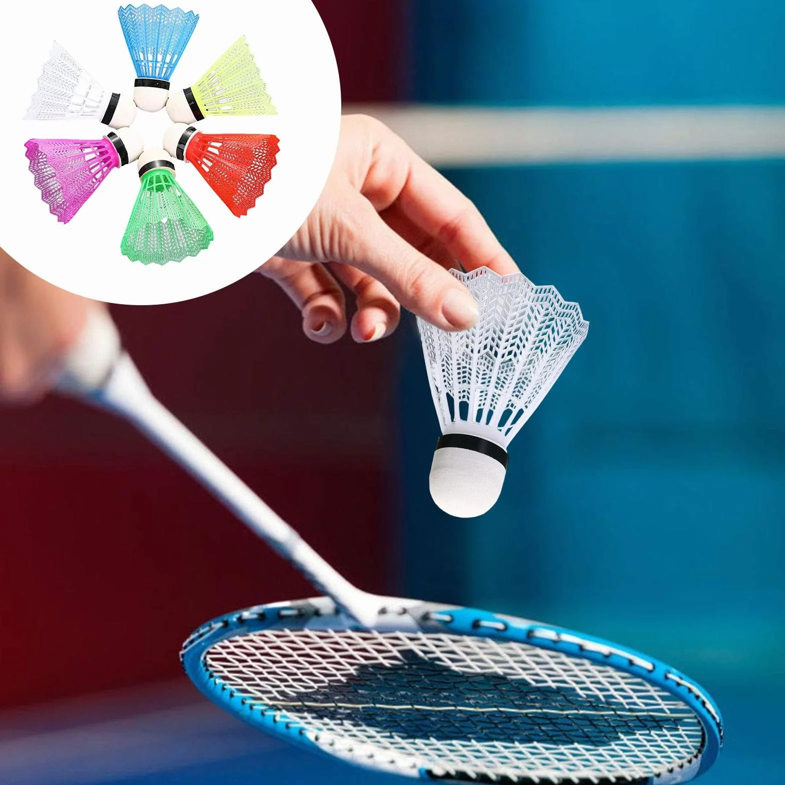 Juego de 6 volantes de bádminton para principiantes, alta durabilidad, entrenamiento deportivo