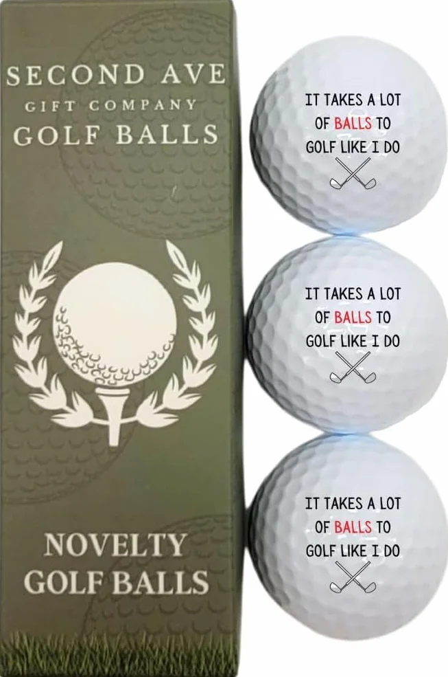 Second Ave Juego de 3 Pelotas de Golf Divertidas Regalo para Golfista