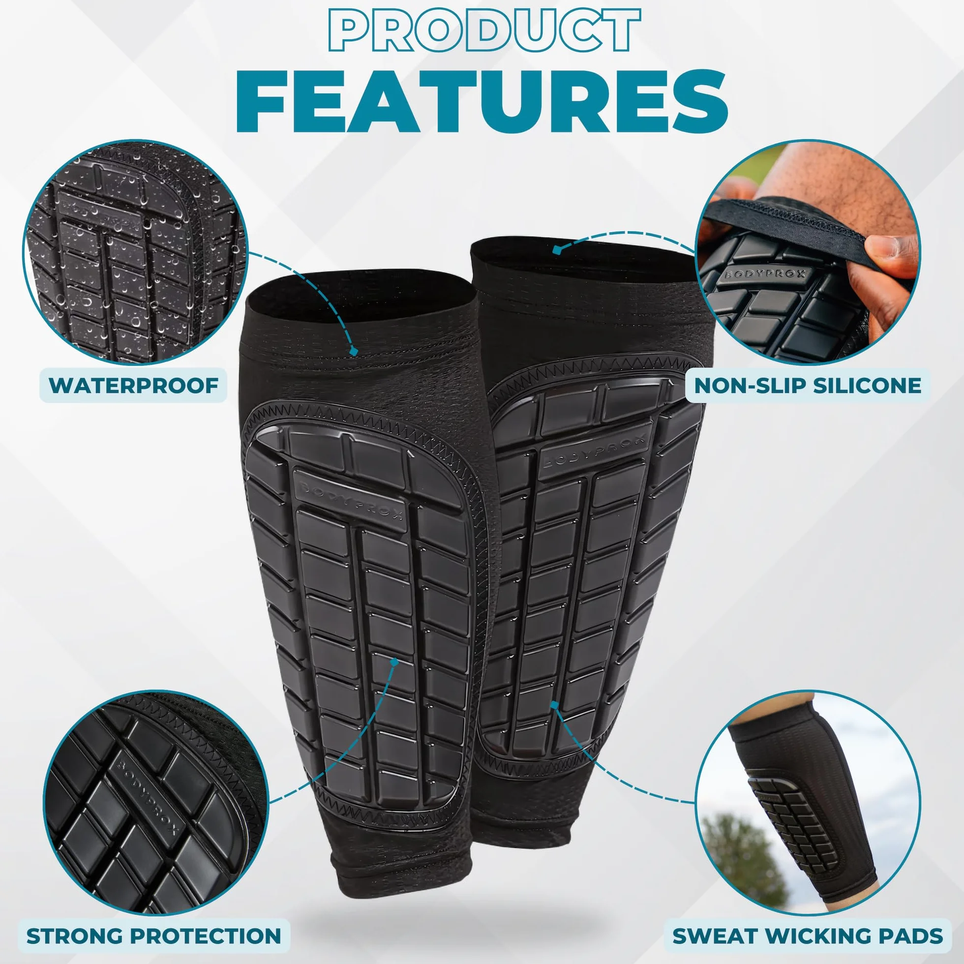 Bodyprox Protector Tibias de Fútbol para Hombres, Mujeres y Jóvenes