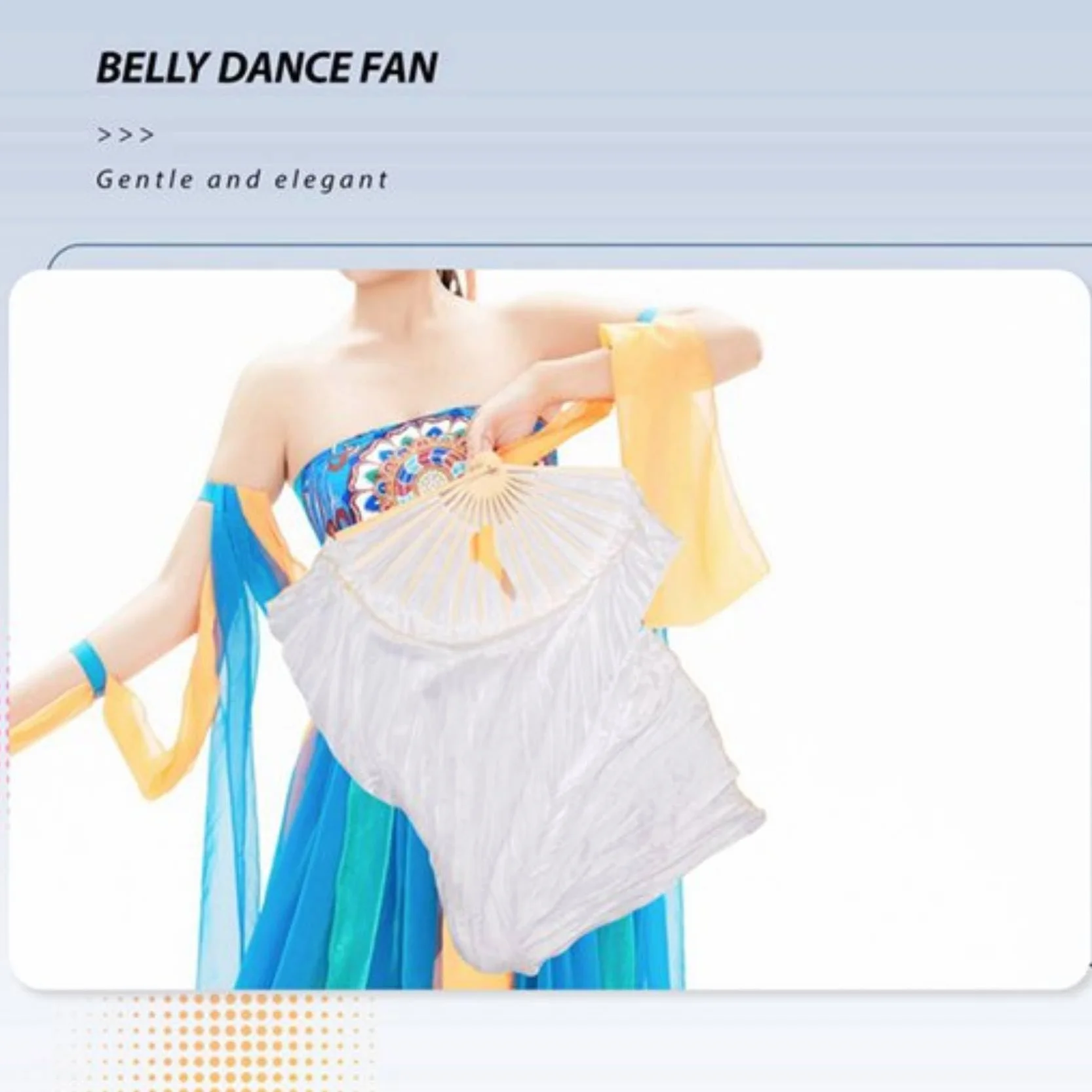 Velo de Seda Ventilador de Baile 180x90 cm 1 Pieza