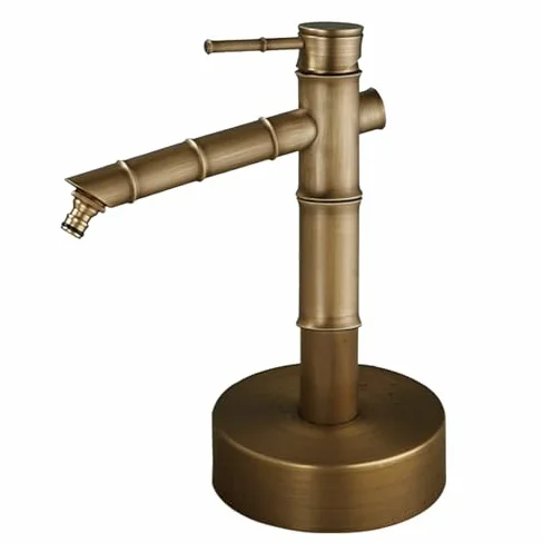 Columna de agua de jardín de cobre para exteriores con grifo, fuente decorativa de agua para riego, extraíble y ajustable en altura