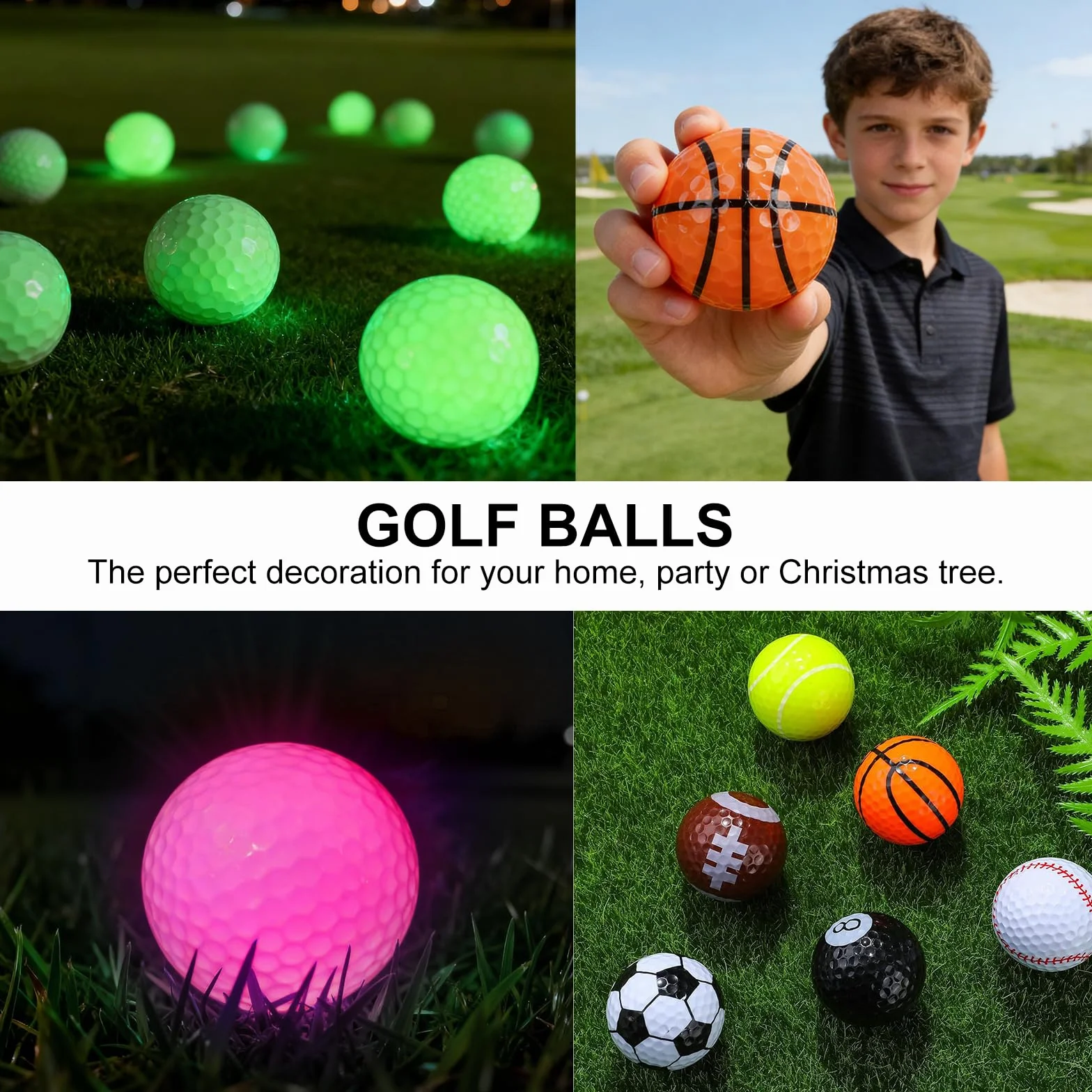 Flintronic 3/6PCS Pelotas De Golf LED Luminosas Portátiles, Juego Bolas de Entrenamiento Set