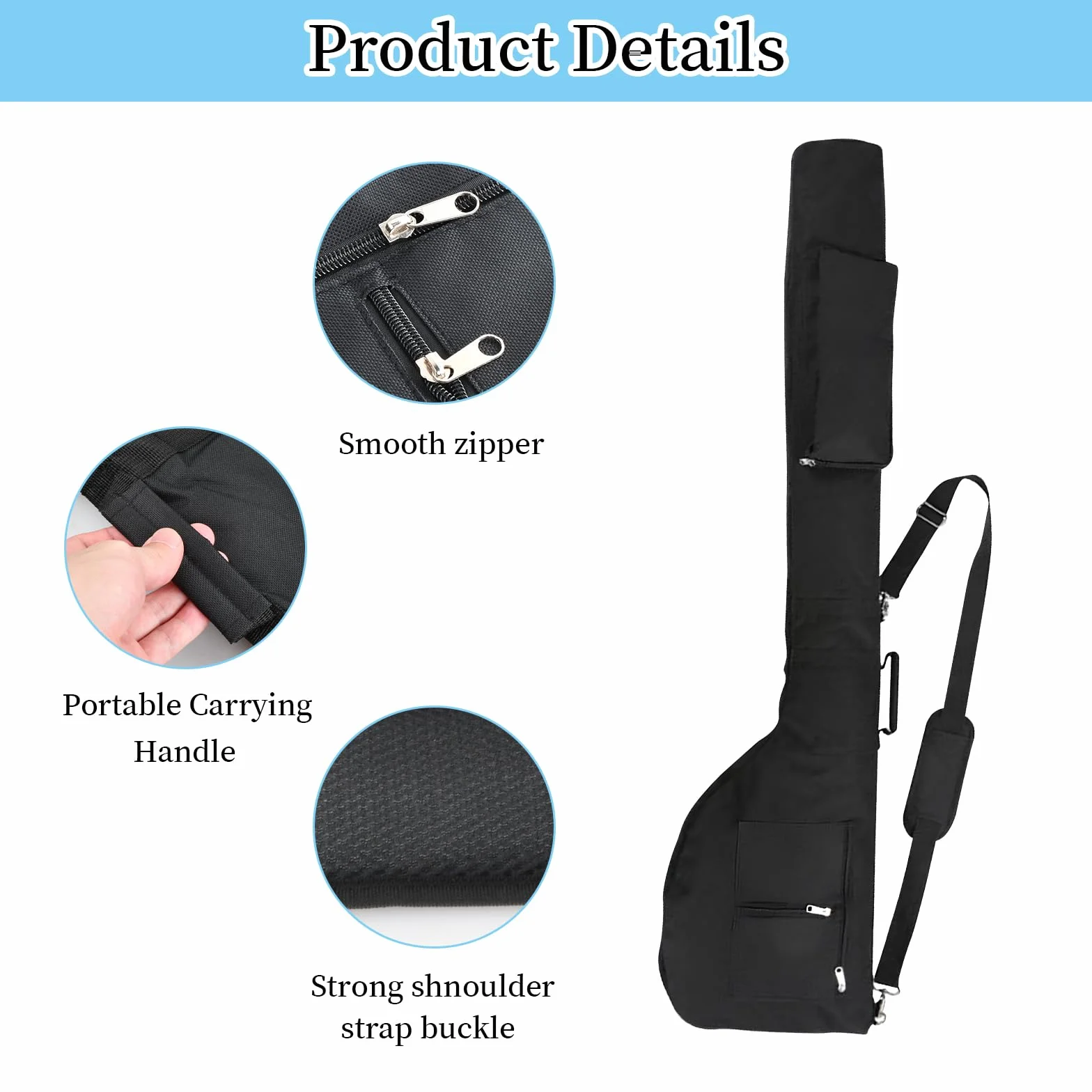 Bolsa de Viaje Pequeña y Ligera para Palos de Golf - Portátil, Plegable - Capacidad 8-10 Palos