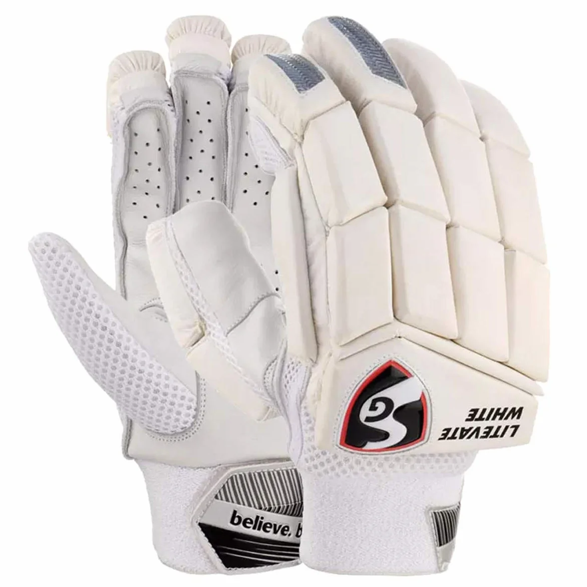 Litevate SG Cricket RH Guantes de bateo White