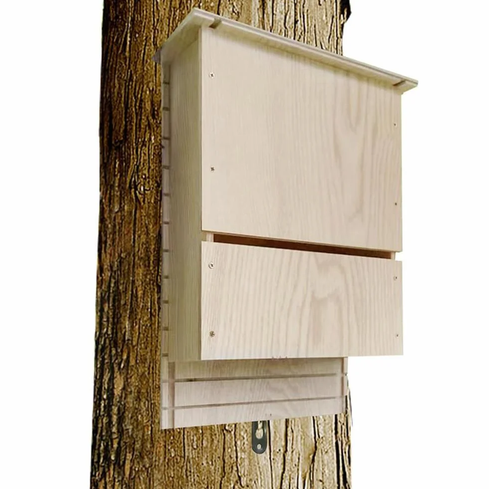 Gran Casa para MurciéLagos Al Aire Libre, Enorme Caja de Madera, Resistente A la Intemperie, Casa para MurciéLagos en Espiral Sin Tratar, Refugio, Accesorios de JardíN A