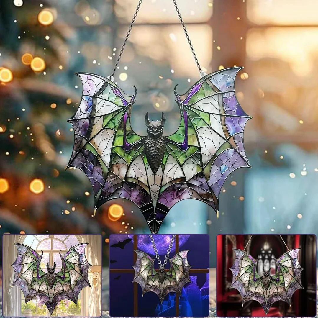 Atrapador De Sol Murciélago Halloween,Decoración Gótica Para Interiores,Reflector Luz Ventana,Atrapador Luz Murciélago Portátil Con Diseño Artístico,Decoración Duradera De