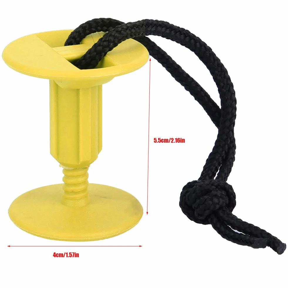 BORDSTRACT 6 Pcs Surfboard Leash Plug, Plastic Surfboard Traction Hand Rope, Replacement Surfboard Deck Plug Water Sports Accessories Yellow