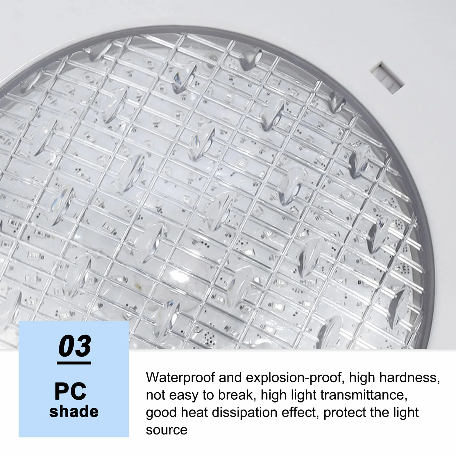 Acouto Lámpara Subacuática para Piscina, Luz Blanca AC12V IP68, Superficie de Espejo para PC SMD2835 LED, Montaje en Pared para Piscinas, Acuarios, Fuentes (35W)
