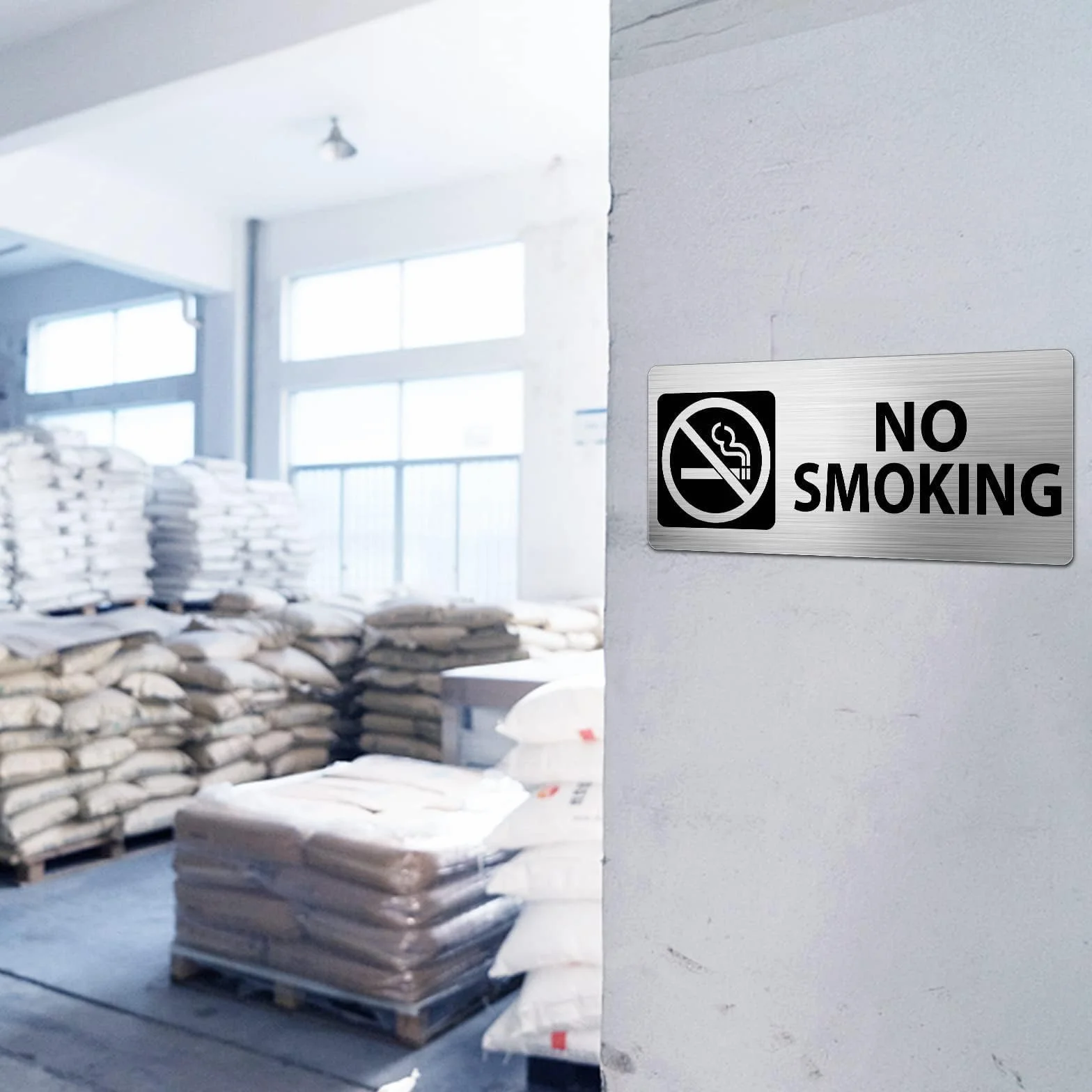 No Smoking Sign Señal de no fumar Aluminio 17,8 x 7,6 cm Señal de advertencia de no fumar Señales de seguridad metálicas reflectantes Impermeables para exterior e interior 4 piezas