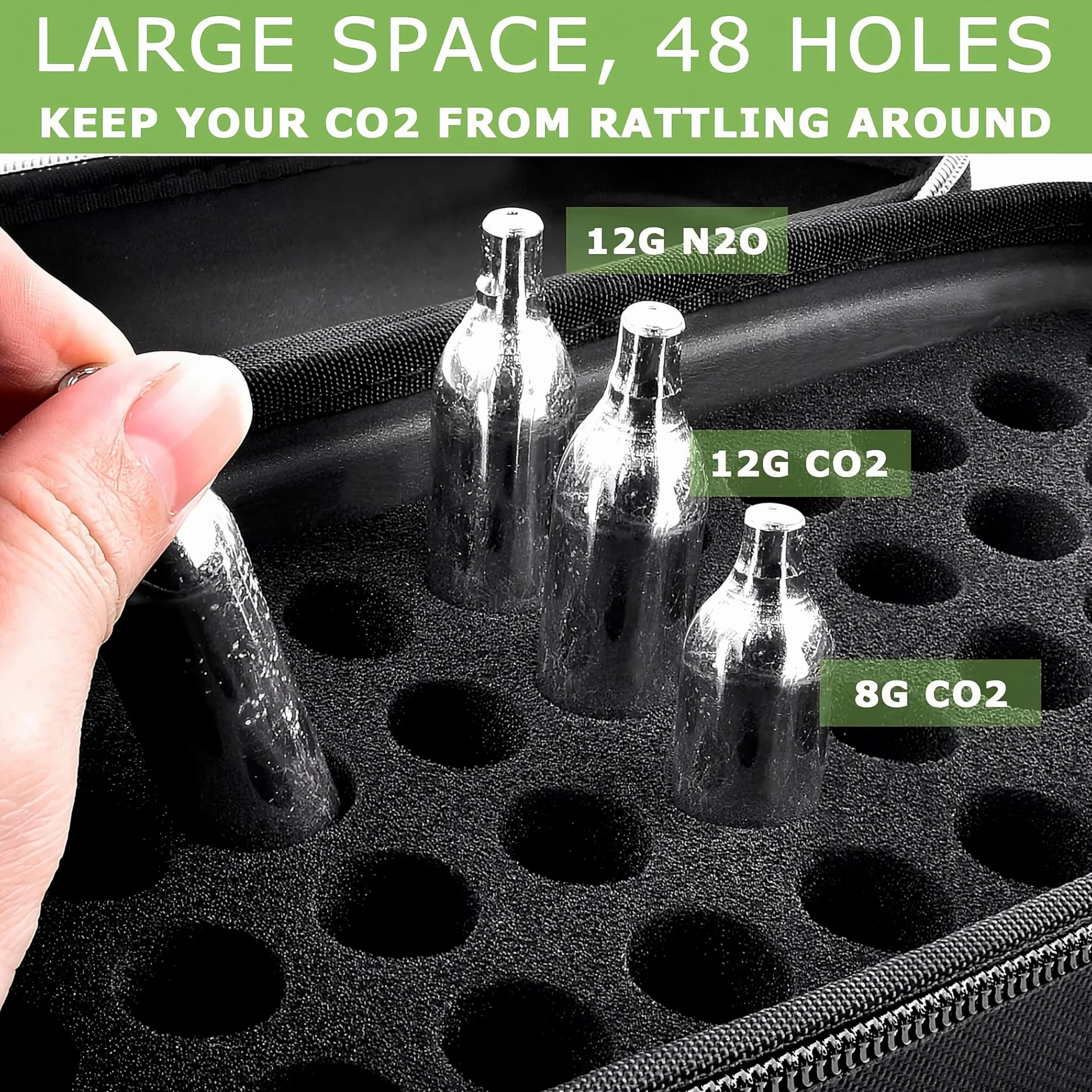 Estuche para Cartuchos CO2 40 Slots Caja Organizadora Compatible con Crosman Umarexs Leland Resistente a Golpes
