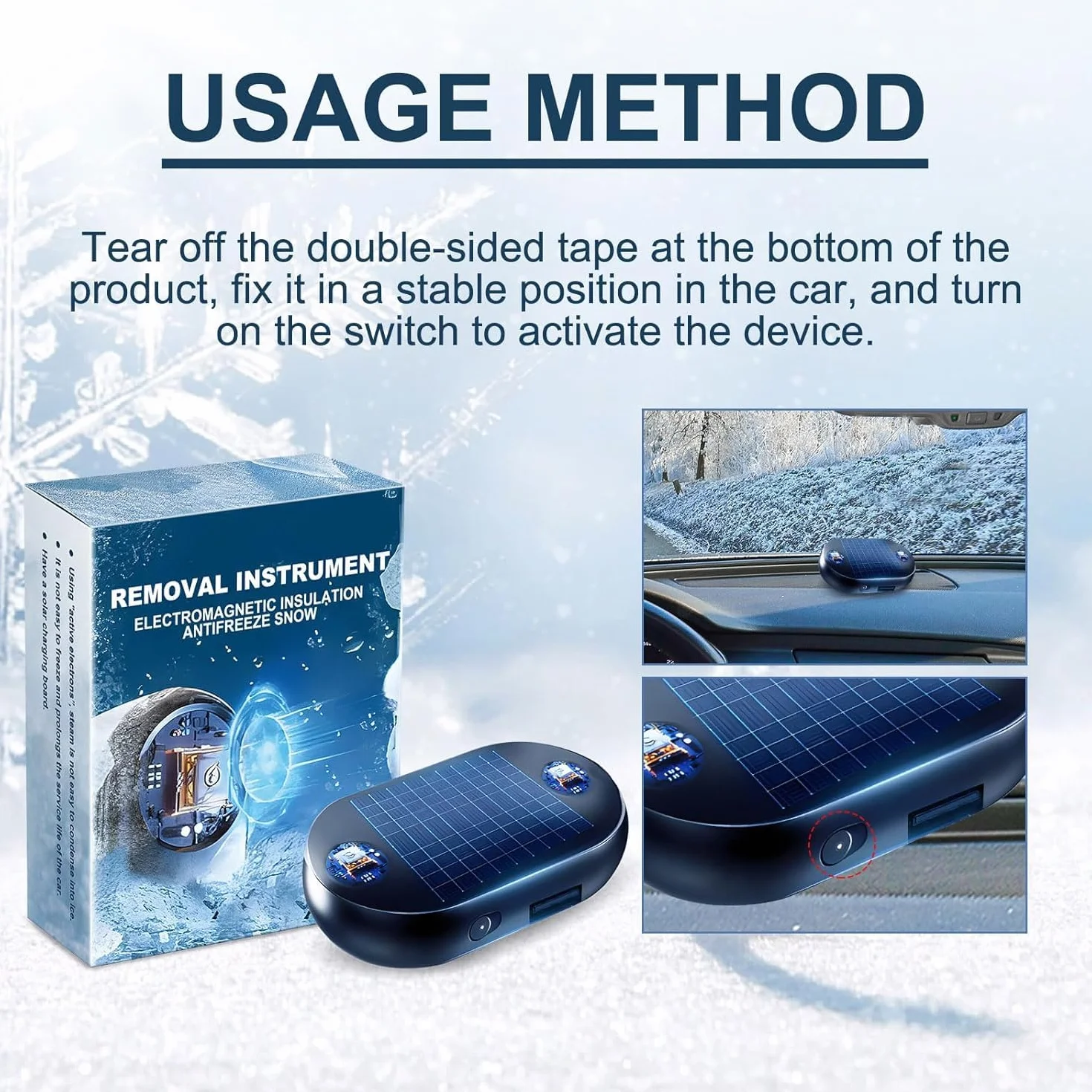 Electromagnetic Wave Anti Freezing and Snow Removal Device, Electromagnetic Car Snow Removal Device, Electromagnetic Car Deicer, Anti-Freeze Electromagnetic Car Snow Removal Device
