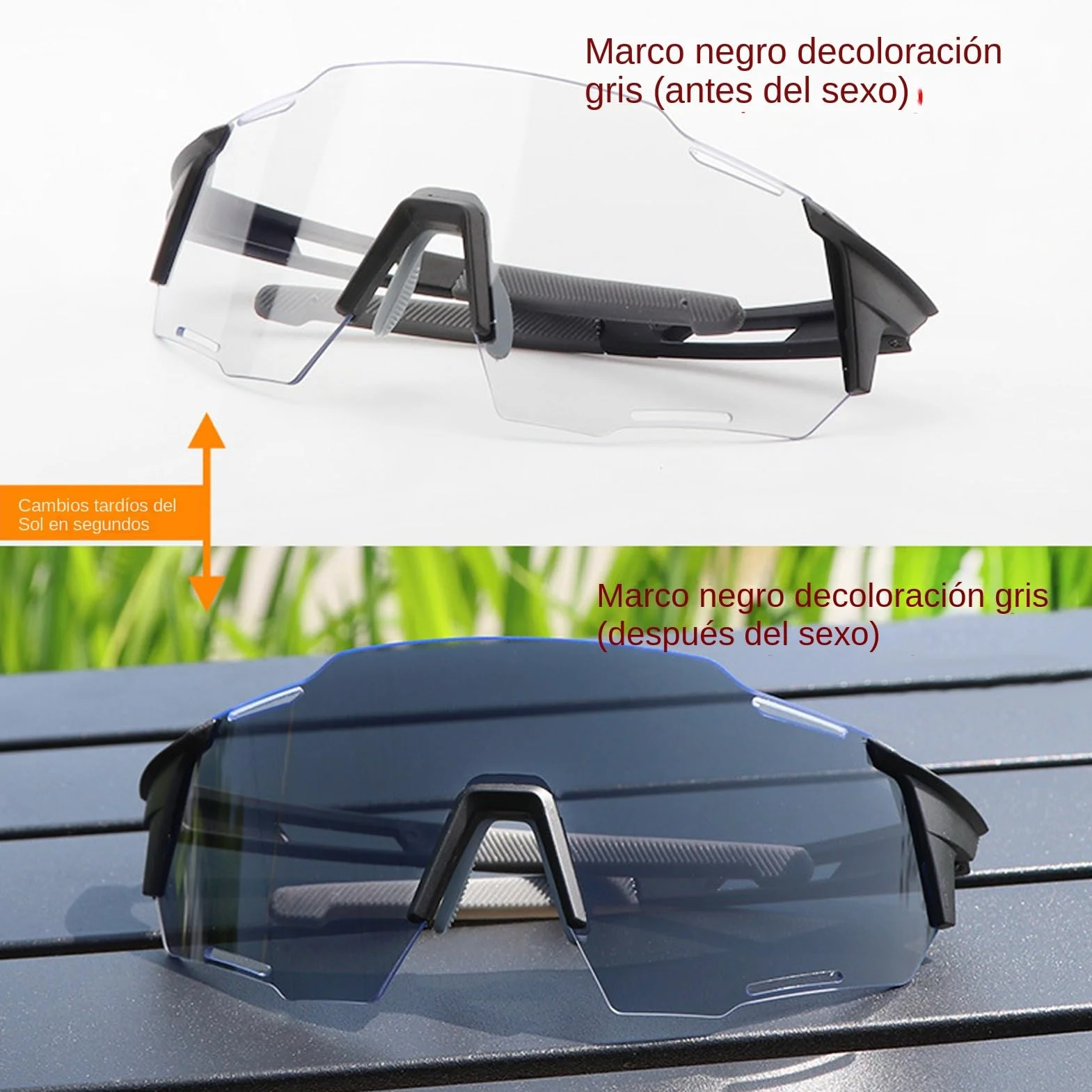 Gafas Transparentes para Motocicleta Lentes de Esquí Sin Marco Fotocromáticos Hombre Deportes Invierno Snowboard