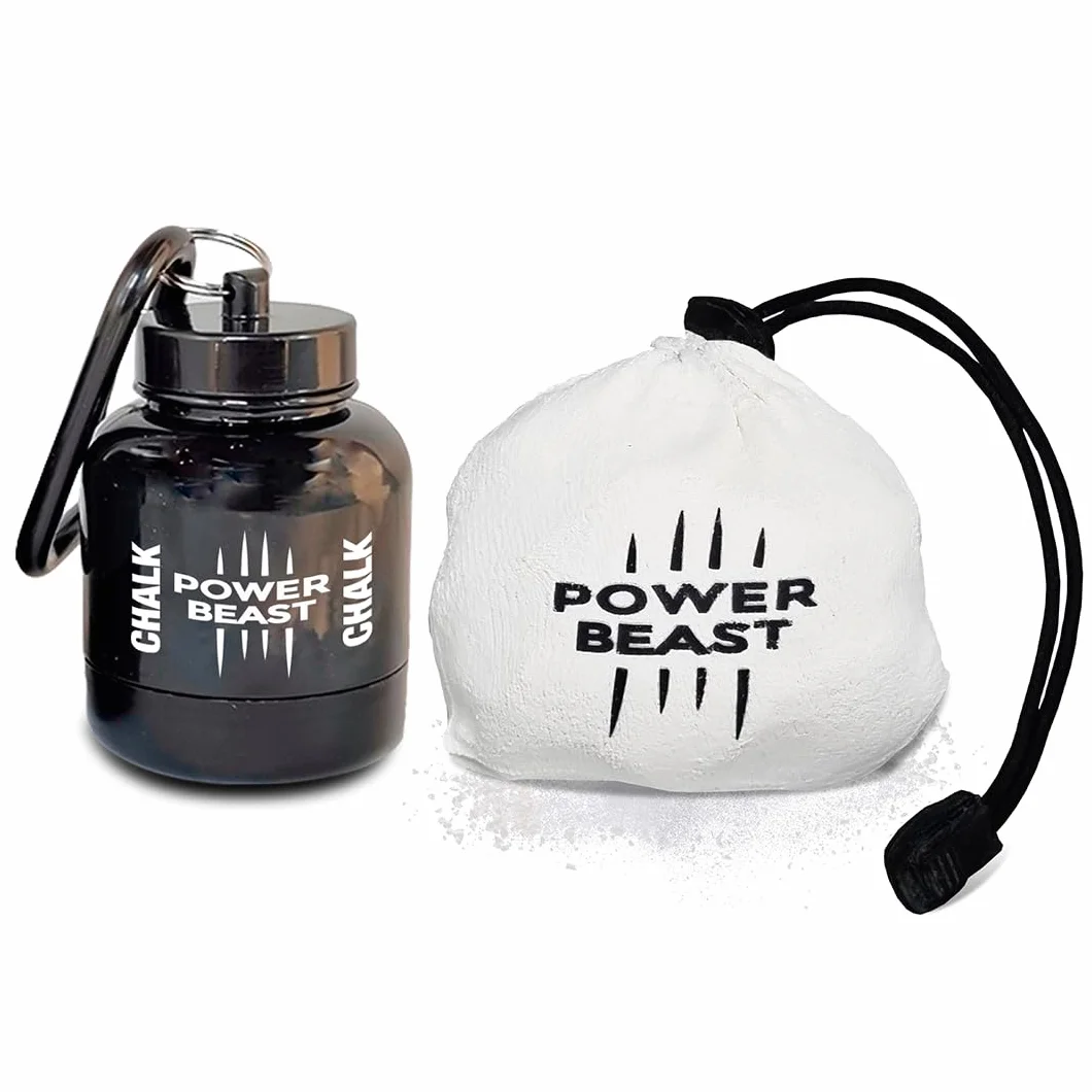 Recipiente Portatil para Tiza de Magnesio 60 Gr + Bola de Magnesio para Cross Training, Levantamiento de Pesas