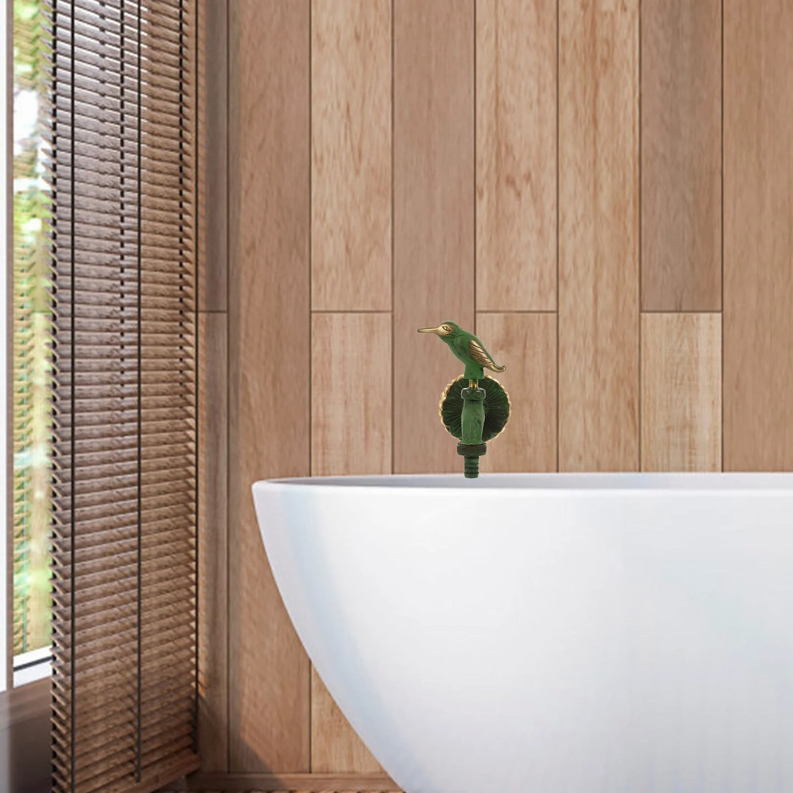 Grifo de Jardín de Cobre Diseño Antiguo y Forma de Animal para Montaje en Pared, Control Único y Estructura Estable, Adecuado para Fregona y Uso en Baño
