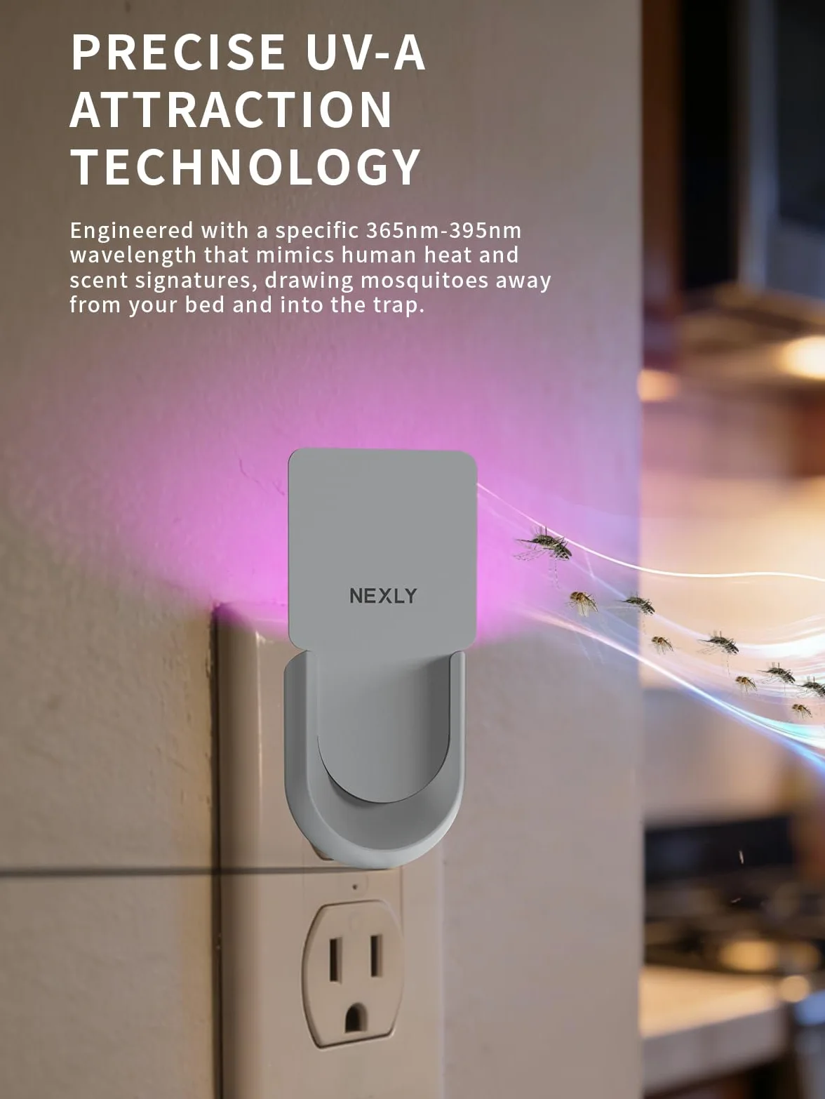 NEXLY MK030 - Trampa para moscas de la fruta para interiores, trampas para moscas de frutas para interiores, trampas para moscas de luz nocturna, para el hogar, dormitorio, sala de estar, cocina (1