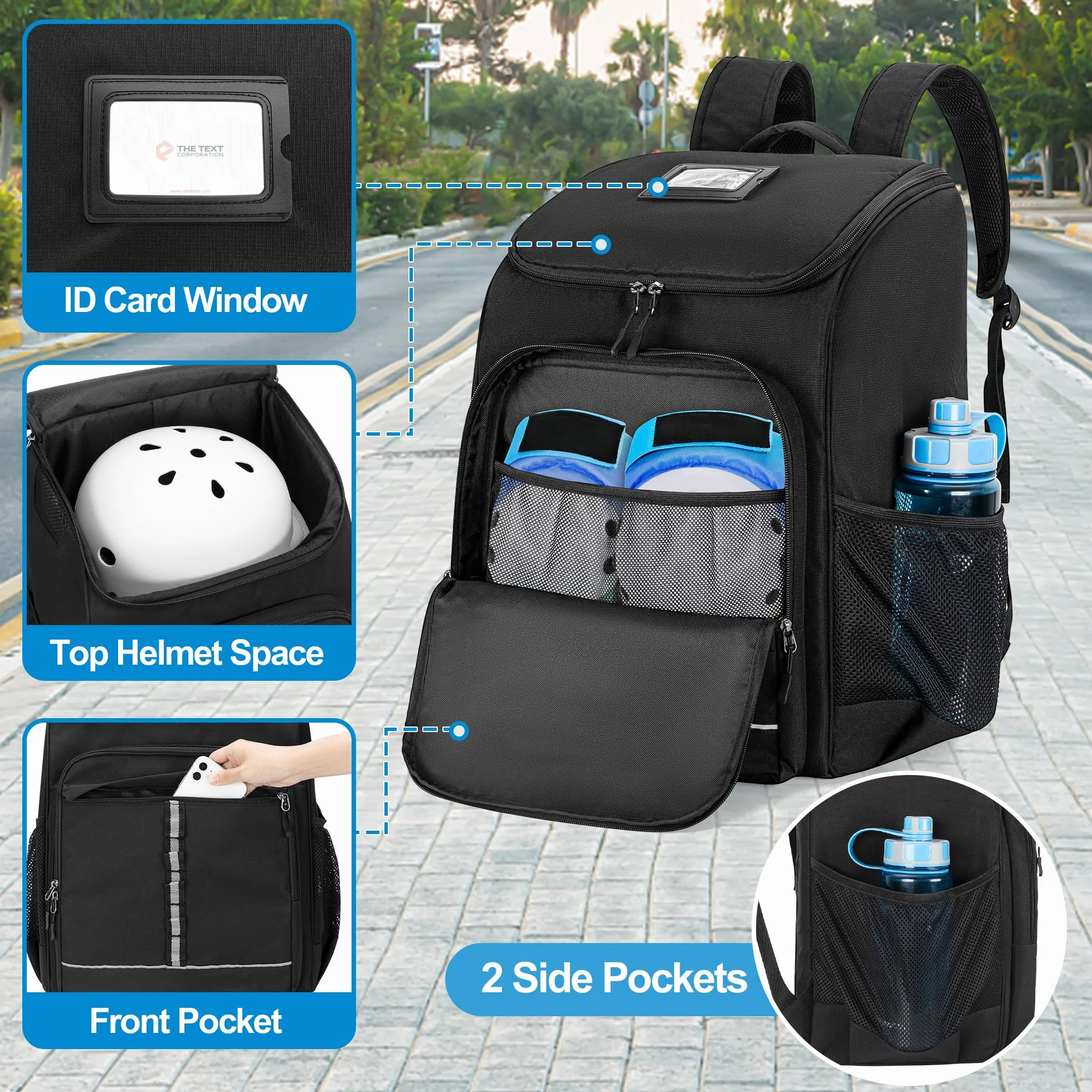 GOBUROS Bolsa para Patines de Ruedas hasta Talla 13 EE. UU., Patines en Línea, Artístico, Quad, Velocidad, Hockey