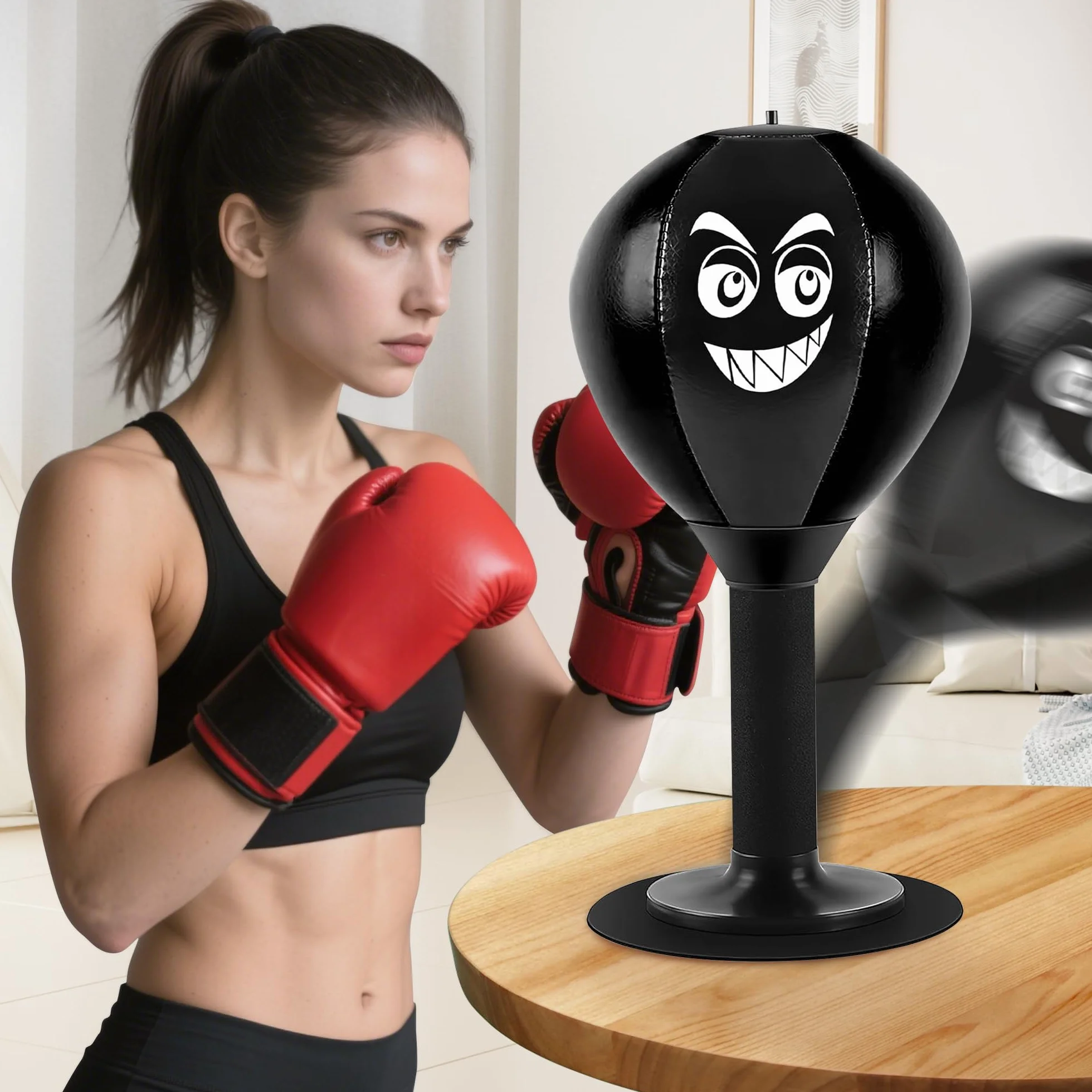 Mesa de punching ball, saco de boxeo de escritorio con ventosa, mini saco de boxeo para aliviar el estrés