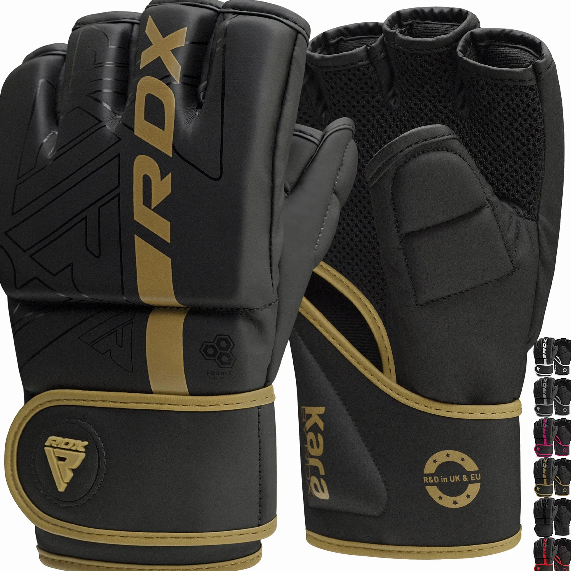 RDX Guantes MMA Cuero Maya Hide Precurvado Entrenamiento