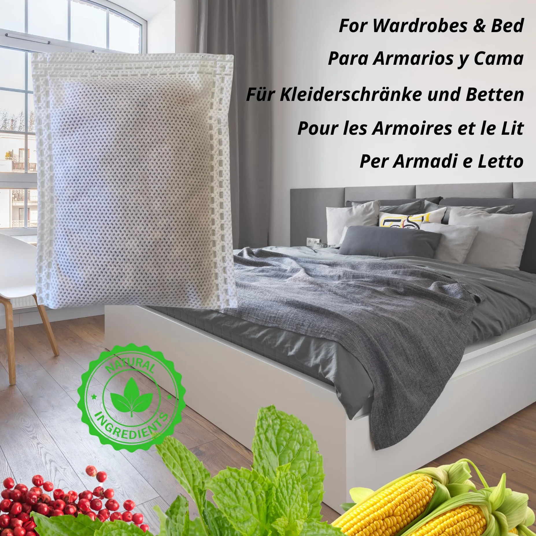 Tratamiento antiácaros a Base de Hierbas | Eliminador Natural de ácaros | Ahuyenta ácaros y polillas en Ropa de Cama, sofás, armarios, alfombras y Cojines | Pack de 10