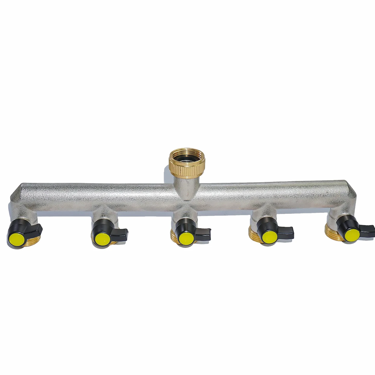 RoseFlower Divisor de Manguera de 5 Vías de Latón con Válvula Independientes, 3/4" Divisor de Manguera de Jardín - Bifurcador Grifo Jardin Distribuidor y Adaptador para jardinería, Riego doméstico