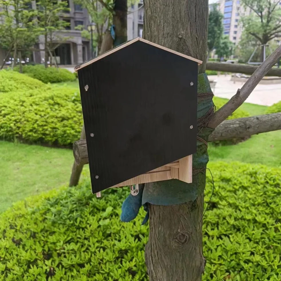 Gran Casa para MurciéLagos Al Aire Libre, Enorme Caja de Madera, Resistente A la Intemperie, Casa para MurciéLagos en Espiral Sin Tratar, Refugio, Accesorios de JardíN A