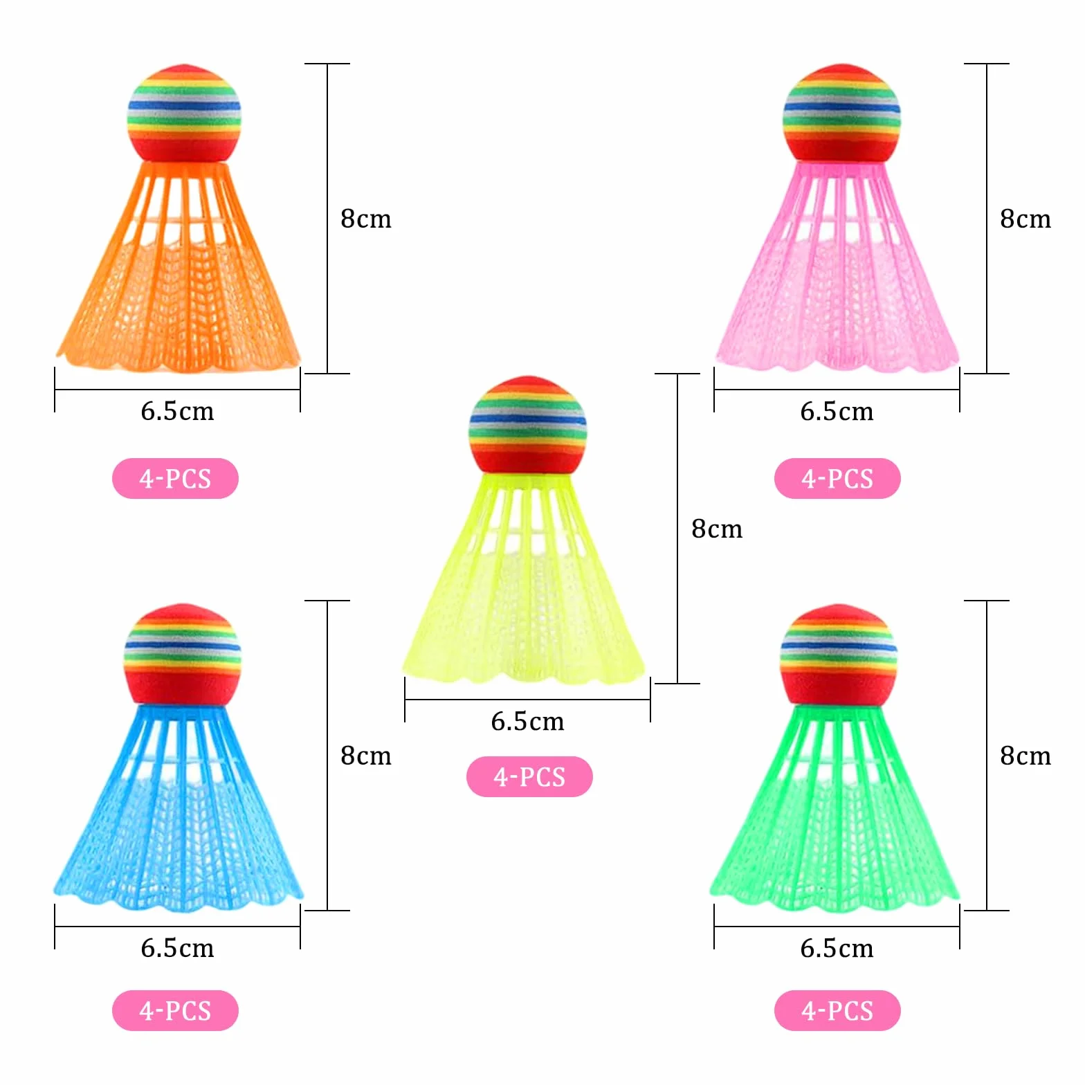 CATELL 20 Piezas Volantes de Bádminton, Plástico Coloridos para Exteriores e Interiores