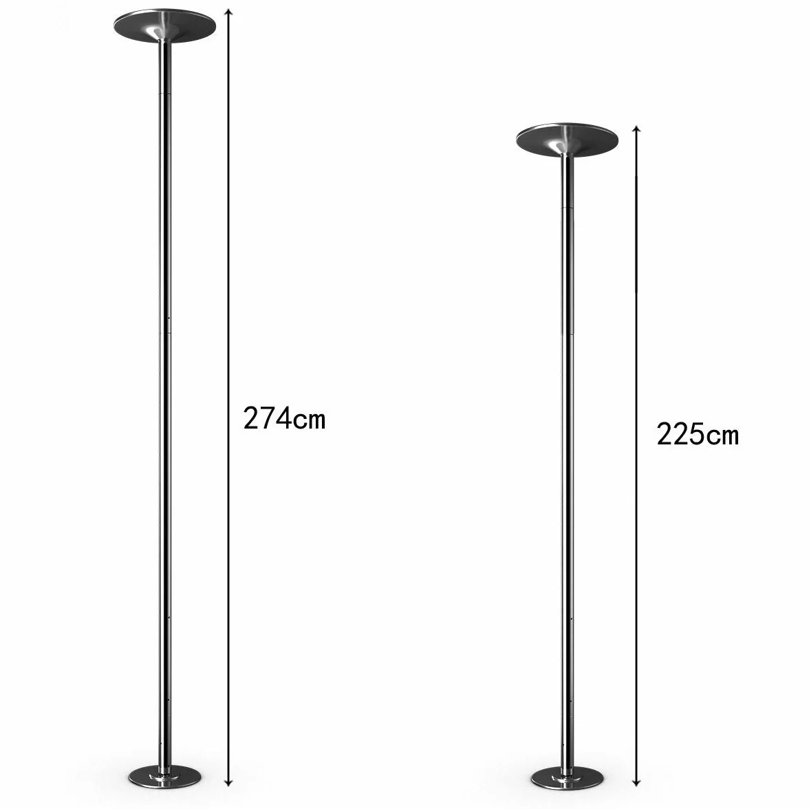 COSTWAY Barra de baile profesional acero inoxidable 45 mm giratoria altura regulable 200 kg