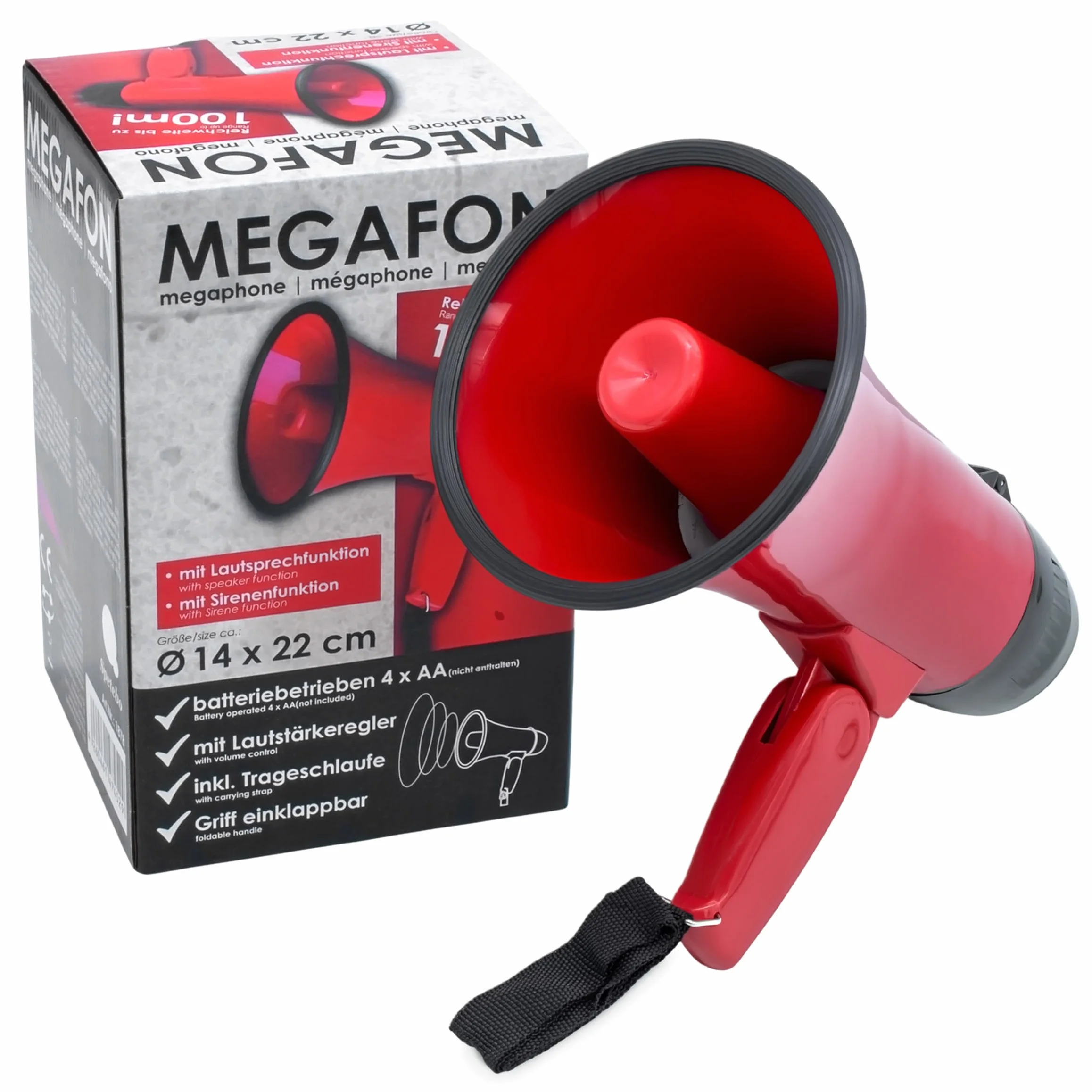 Megáfono con Sirena Bullhorn 23 x 14 cm 2 Funciones