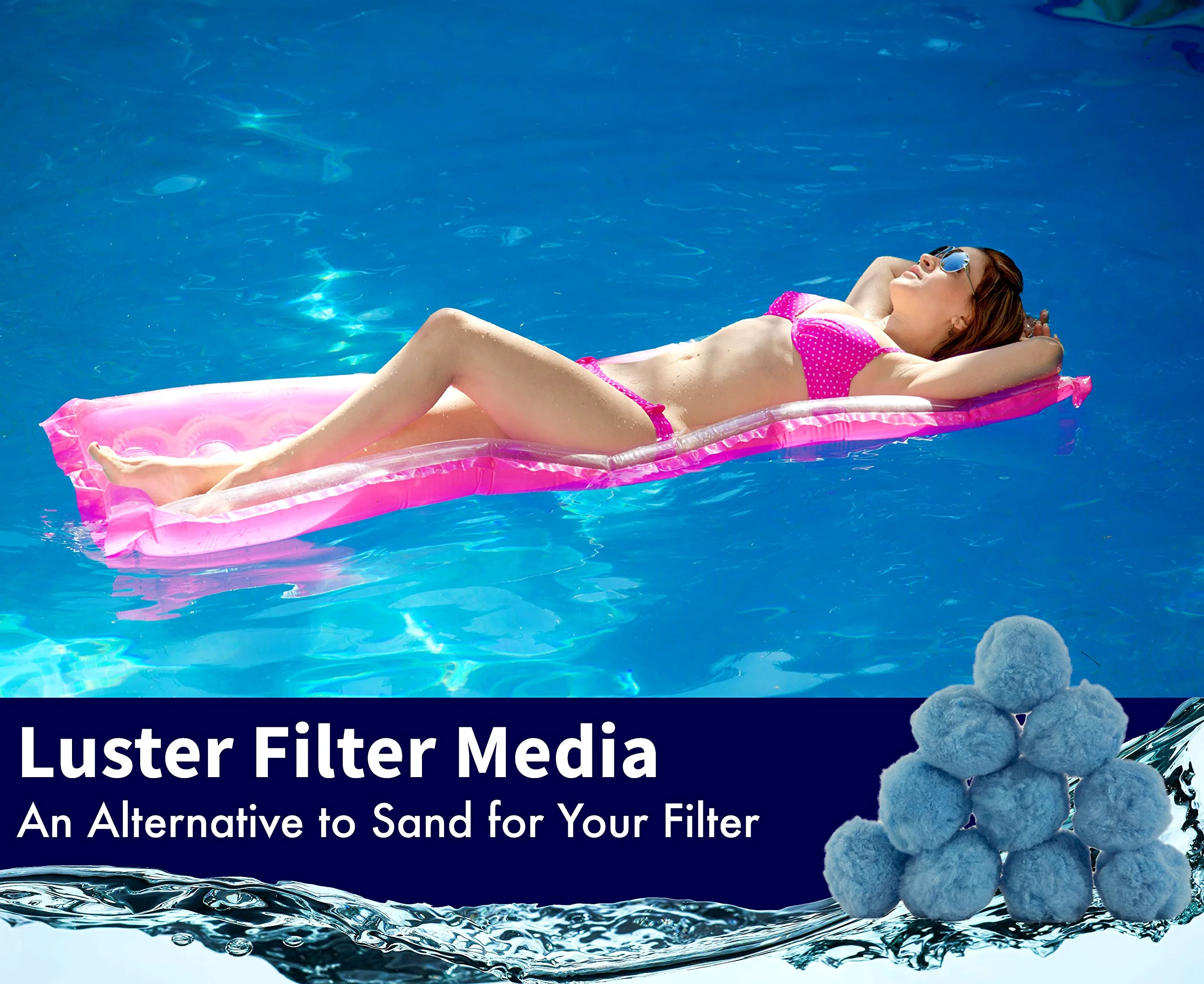 Rx Clear Blue Luster - Filtro para filtros de arena de piscina, alternativa a la arena y al vidrio filtrante, tecnología especial que ayuda a mantener las piscinas limpias, dura varias estaciones,