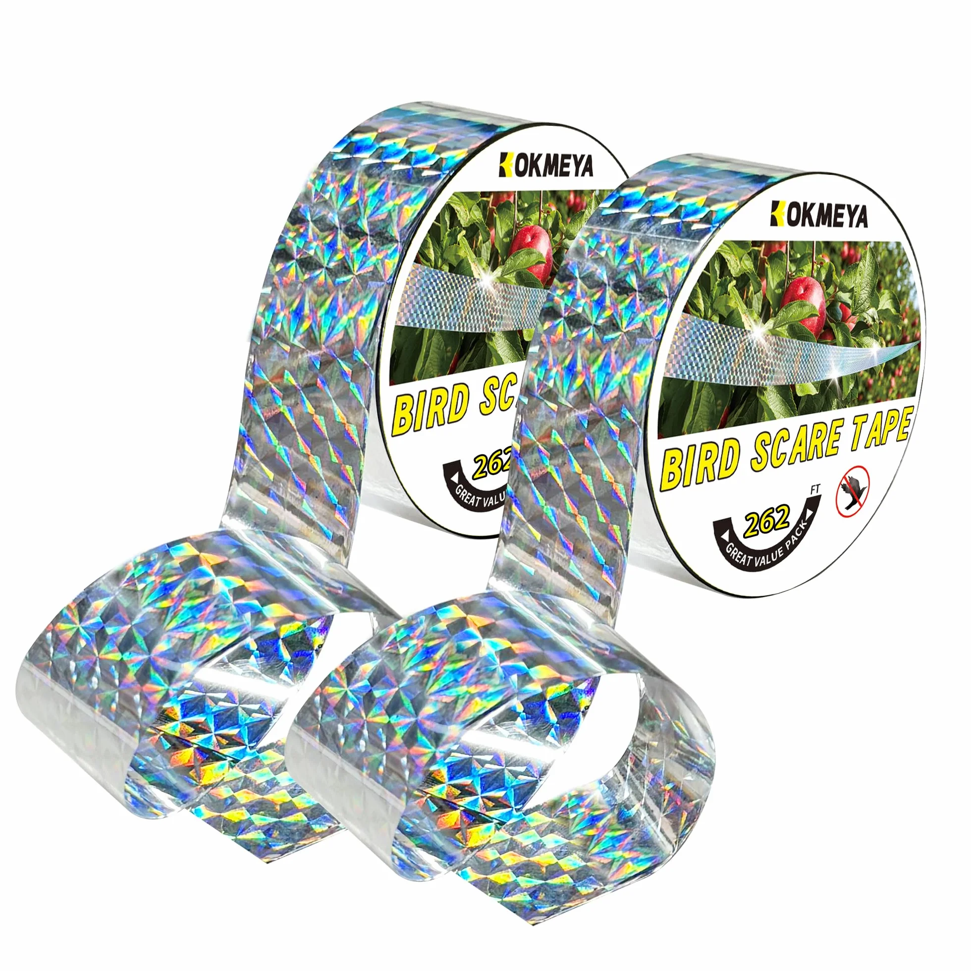 Cintas para Espantar Pájaros 80 m de Cinta Reflejante para Aves, Dispositivo para Asustar Pájaros Cinta de Doble Cara para Asustar a los Pájaros para Casa, Jardín, Patio, Huerto, Exterior