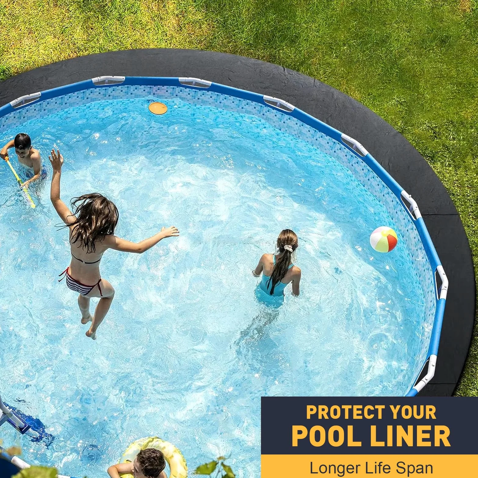 Lona Protección Piscina 5M Revestimiento Redonda Suelo Fieltro Térmica Aislante