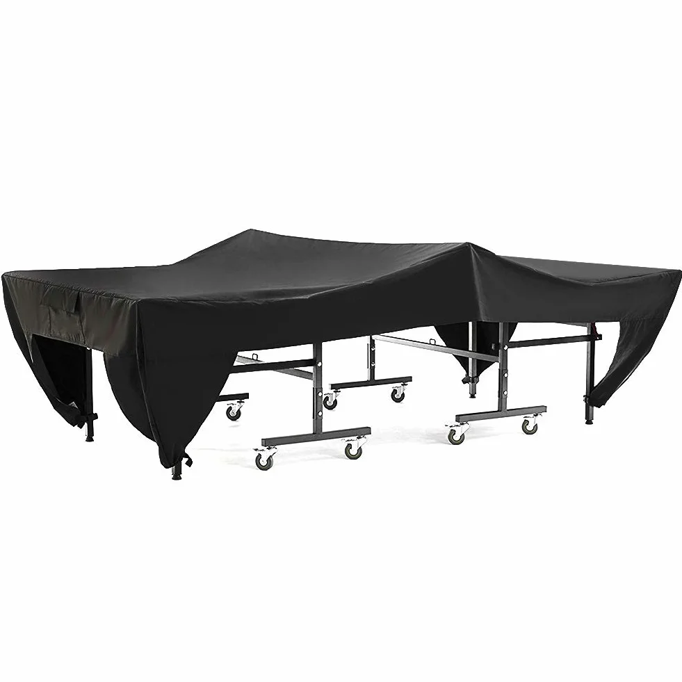 Funda protectora impermeable para mesa de terraza 280x153x73cm poliéster tafetán negro