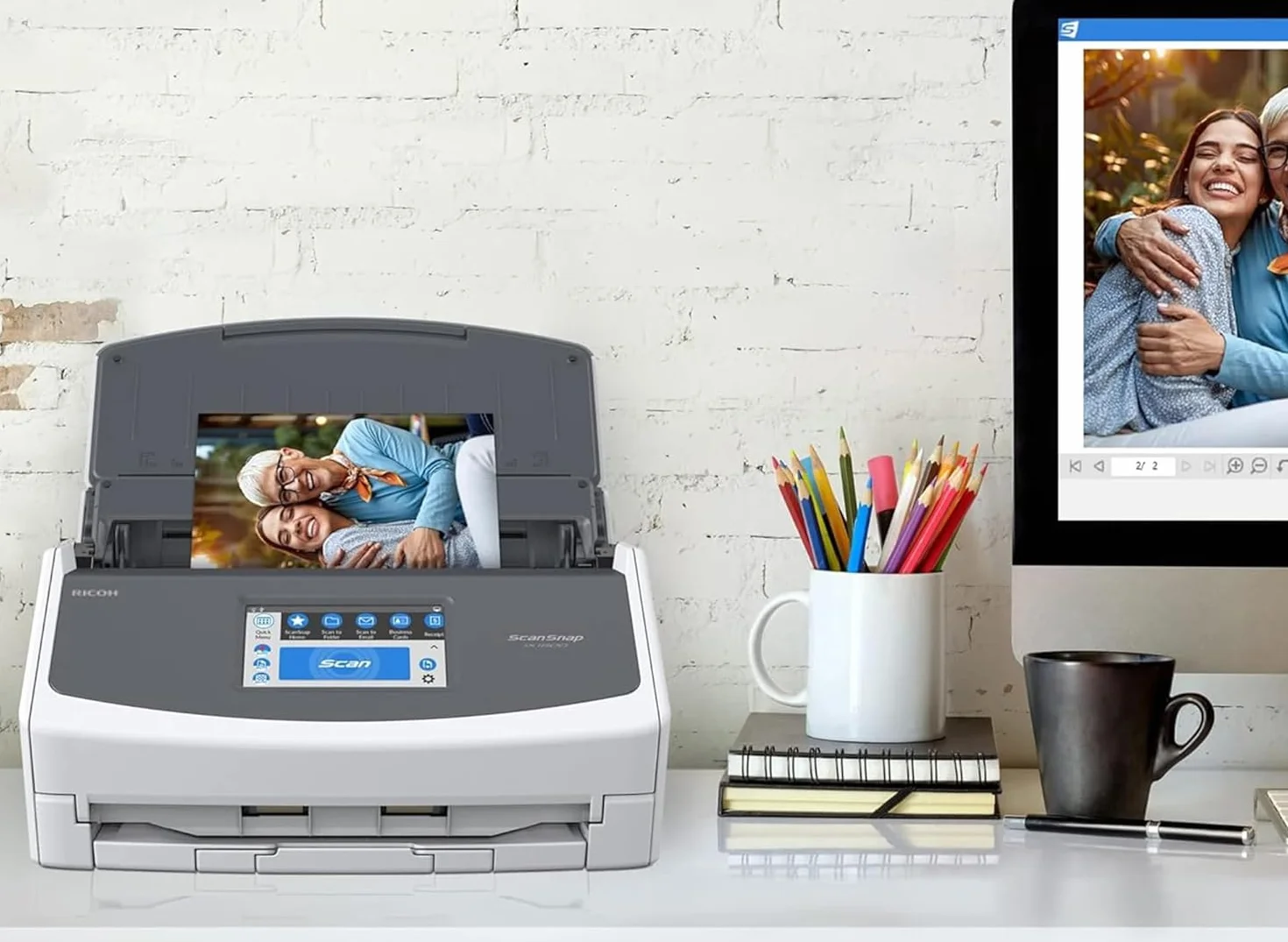 ScanSnap iX1600 Blanco Escáner de Documentos ADF Doble Cara WiFi Pantalla táctil USB 3.2