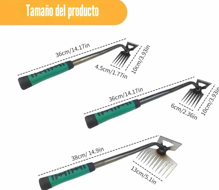 HOIDOKLY 2025 Nueva herramienta de deshierbe, herramienta de deshierbe duradera de acero al manganeso, herramienta manual multifuncional para deshierbar patios y jardines (5 Dientes)
