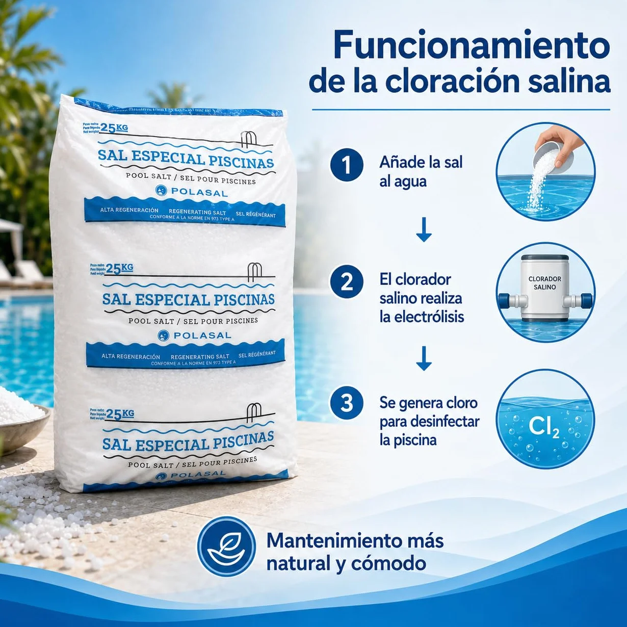 Sal Marina Piscinas CLORACIÓN Salina Saco de 25 kg