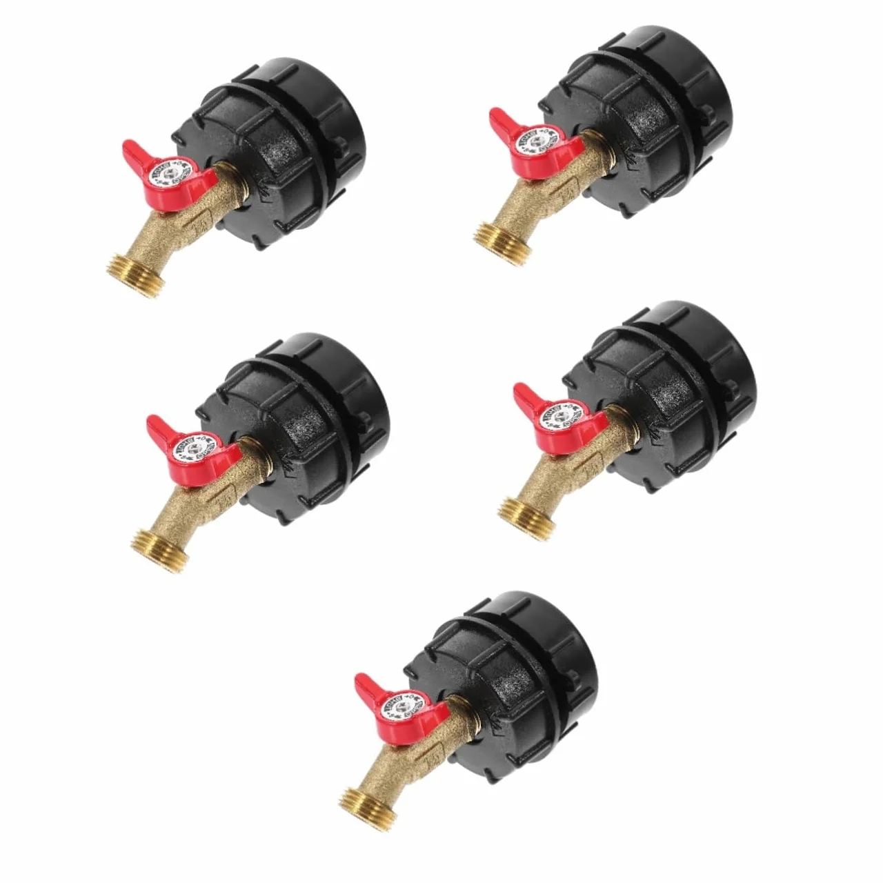 ibasenice 5 Piezas Accesorios De Conector De Cubo Adaptador De Agua del Tanque De Asas IBC Ajuste De Barriles De Tonelada Adaptador IBC y Grifo De Jardín IBC a 1/2 Grifo Abs