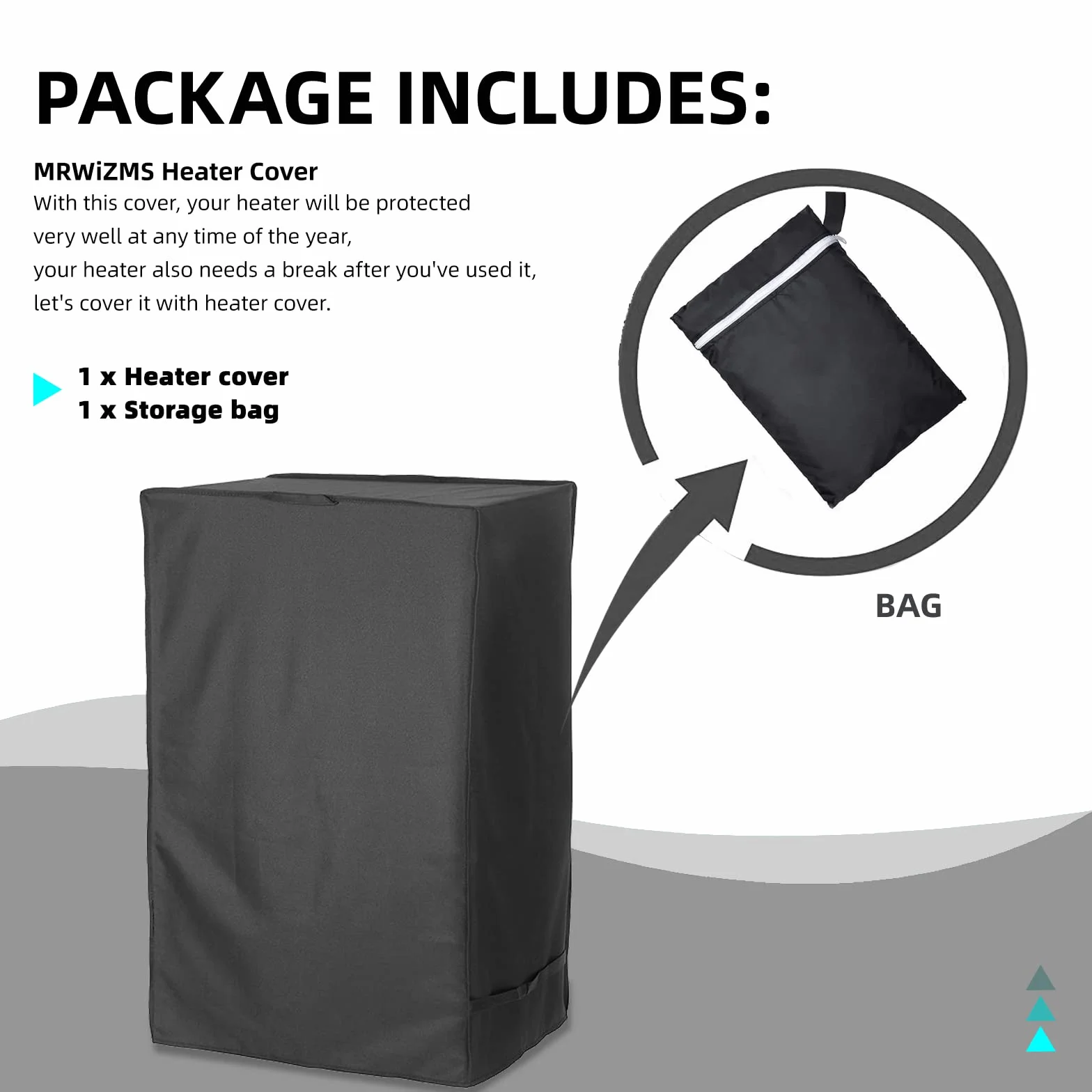 Fundas para Calentadores de Exterior, Funda Estufa de Gas, Cubierta Calentador Patio, 210d Oxford es Resistente al Polvo y al Agua, Ideal para Uso en Interiores y Exteriores (46x38x74cm)