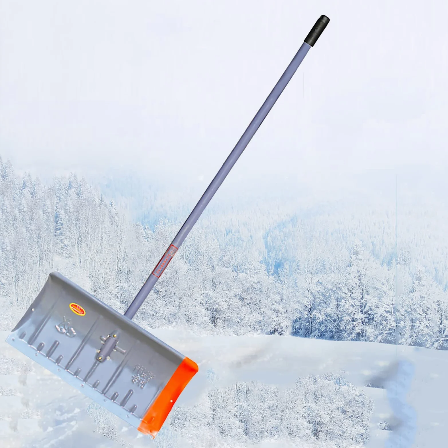 Pala de Nieve, Cabeza de Pala, Palas cuadradas con Mango en T de Madera o Mango Recto, Palas de Nieve Resistentes y duraderas, ergonómicas, Fuerte Capacidad de Carga, para Camino de Entrada,
