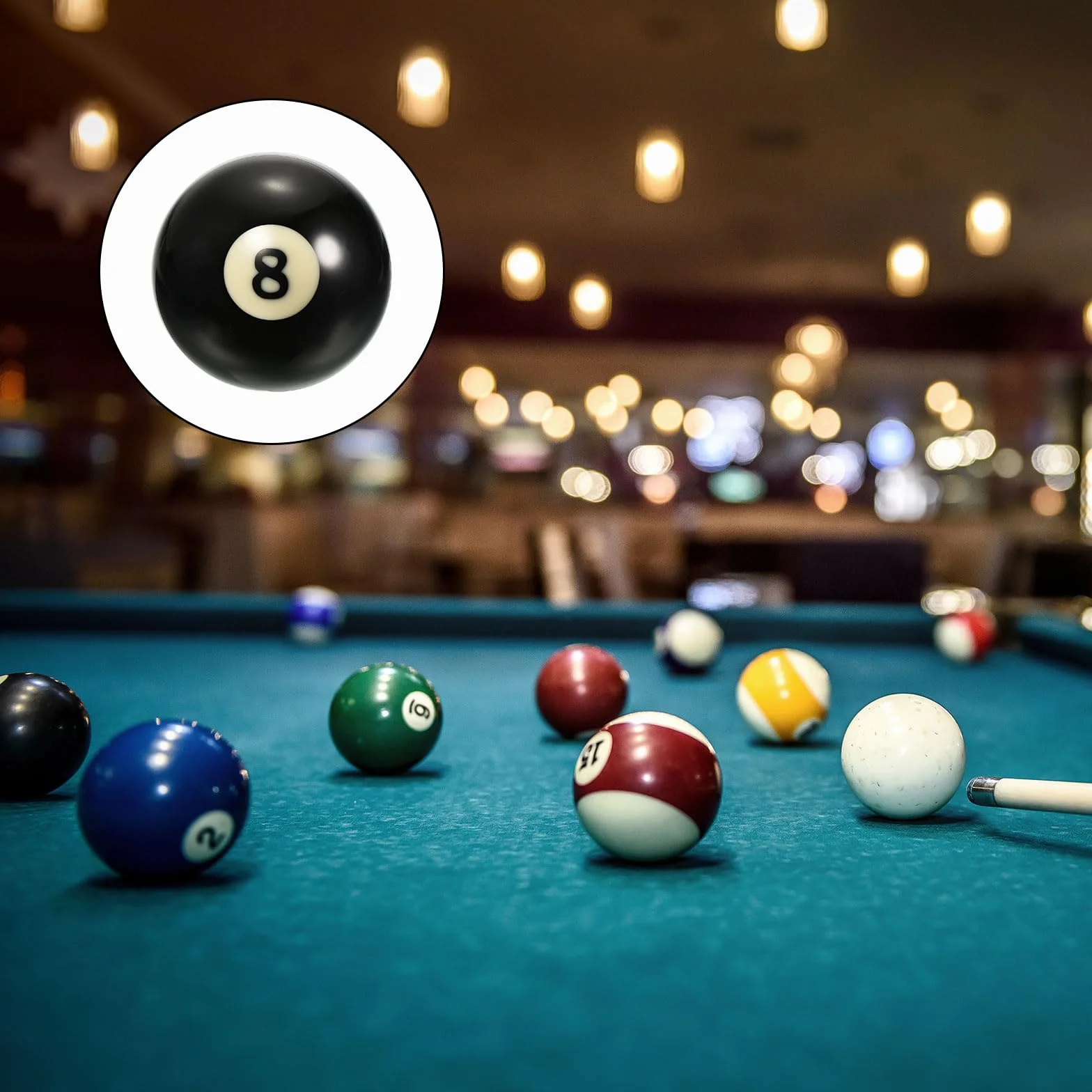 PATIKIL Bola de Repuesto para Billar #8 2-1/4" 2 Unidades Negro