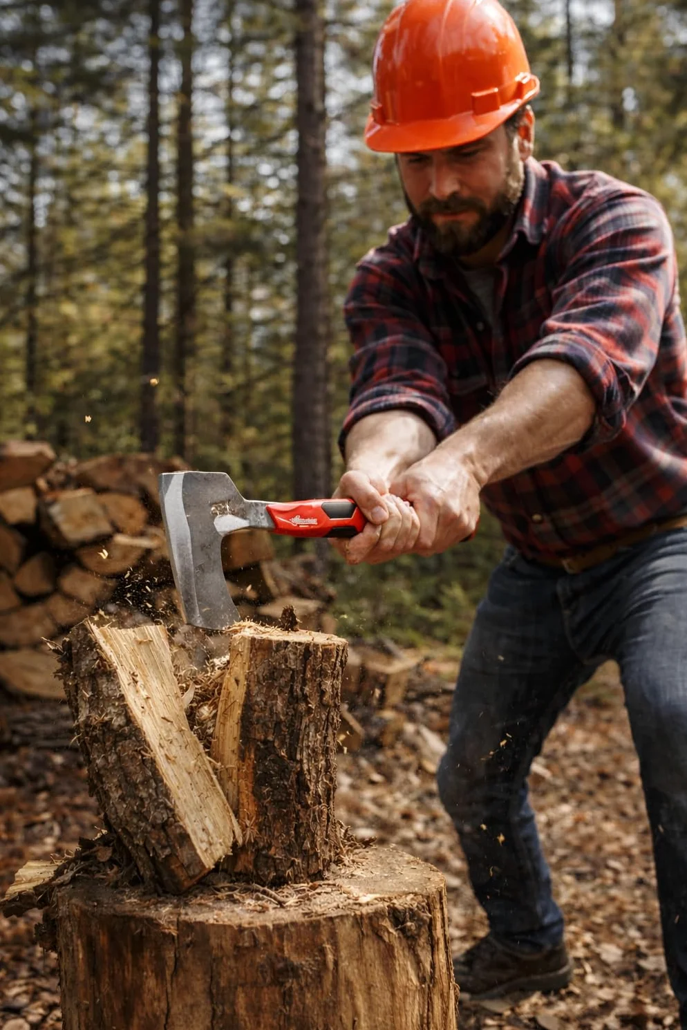 Milwaukee 4932498628 - Hacha de corte profesional de acero forjado con mango ergonómico, 4932498628