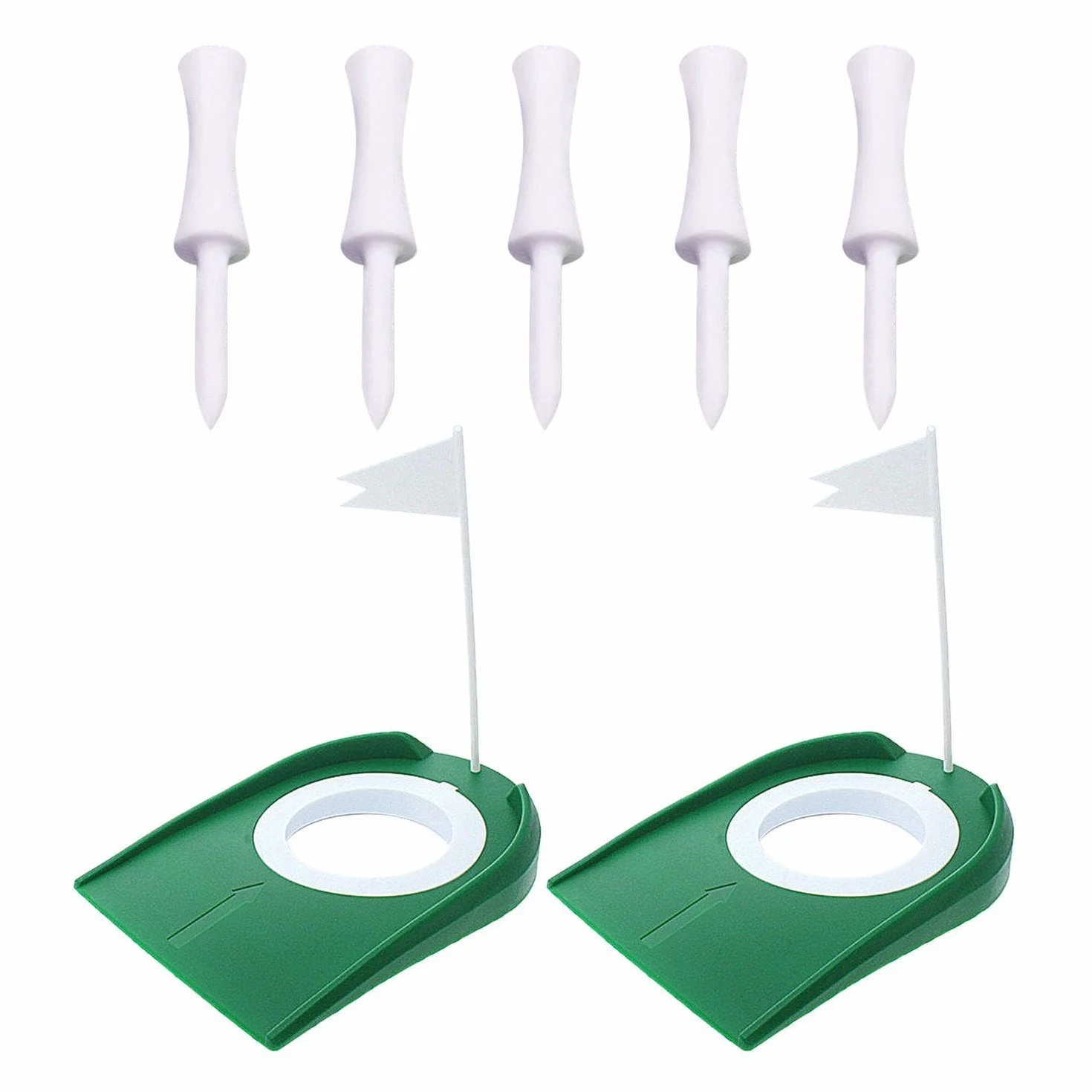 Putters De Golf 2 Piezas Y Picos De Golf 5 Piezas, Ayudas Entrenamiento Golf, Accesorios Práctica Mini Golf Interiores