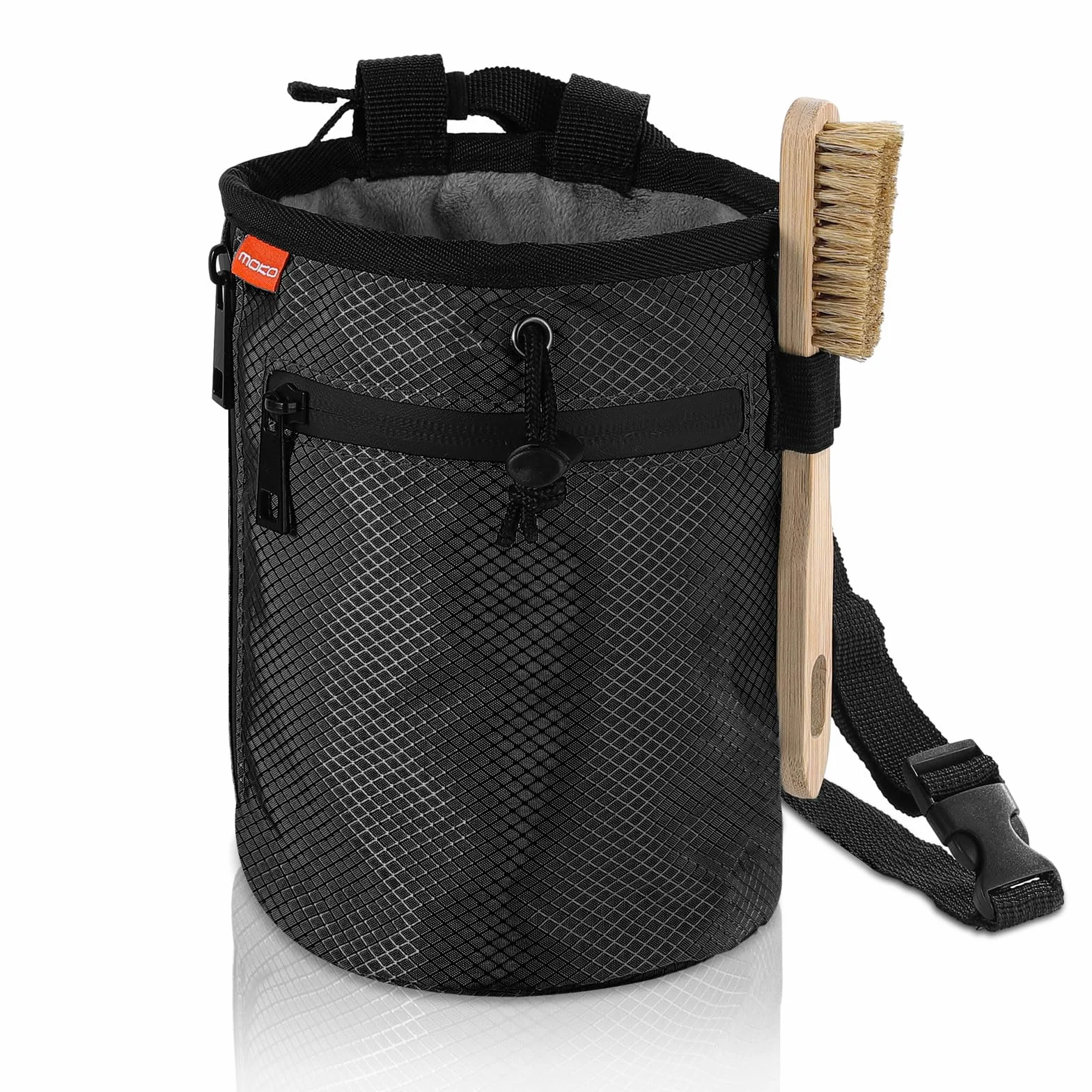 MoKo Bolsa de Magnesio Escalada con 2 Bolsillos Cremallera y Cinturón Ajustable